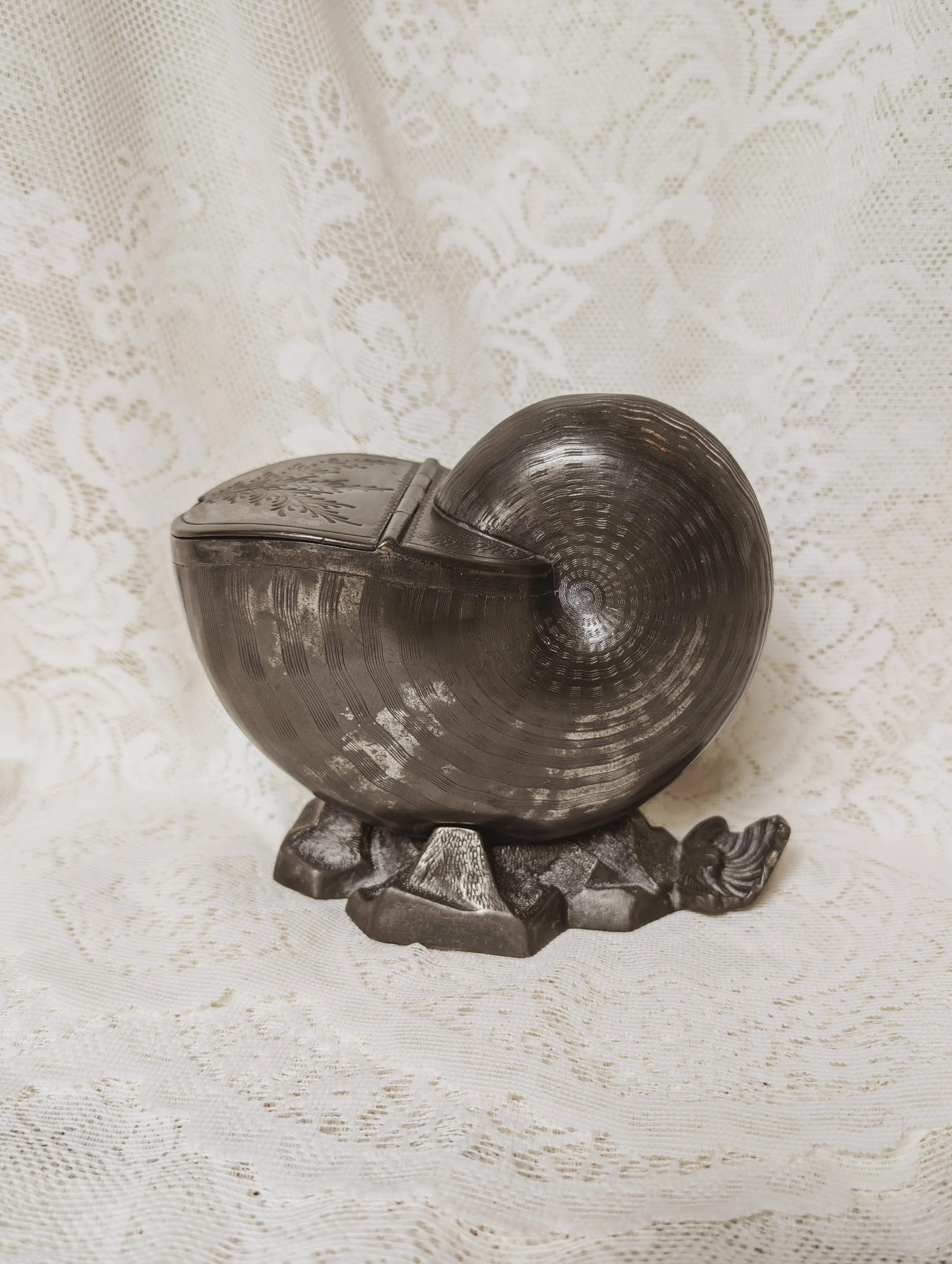 Antique Victorian Silver Spoon Warmer Nautilus Vase