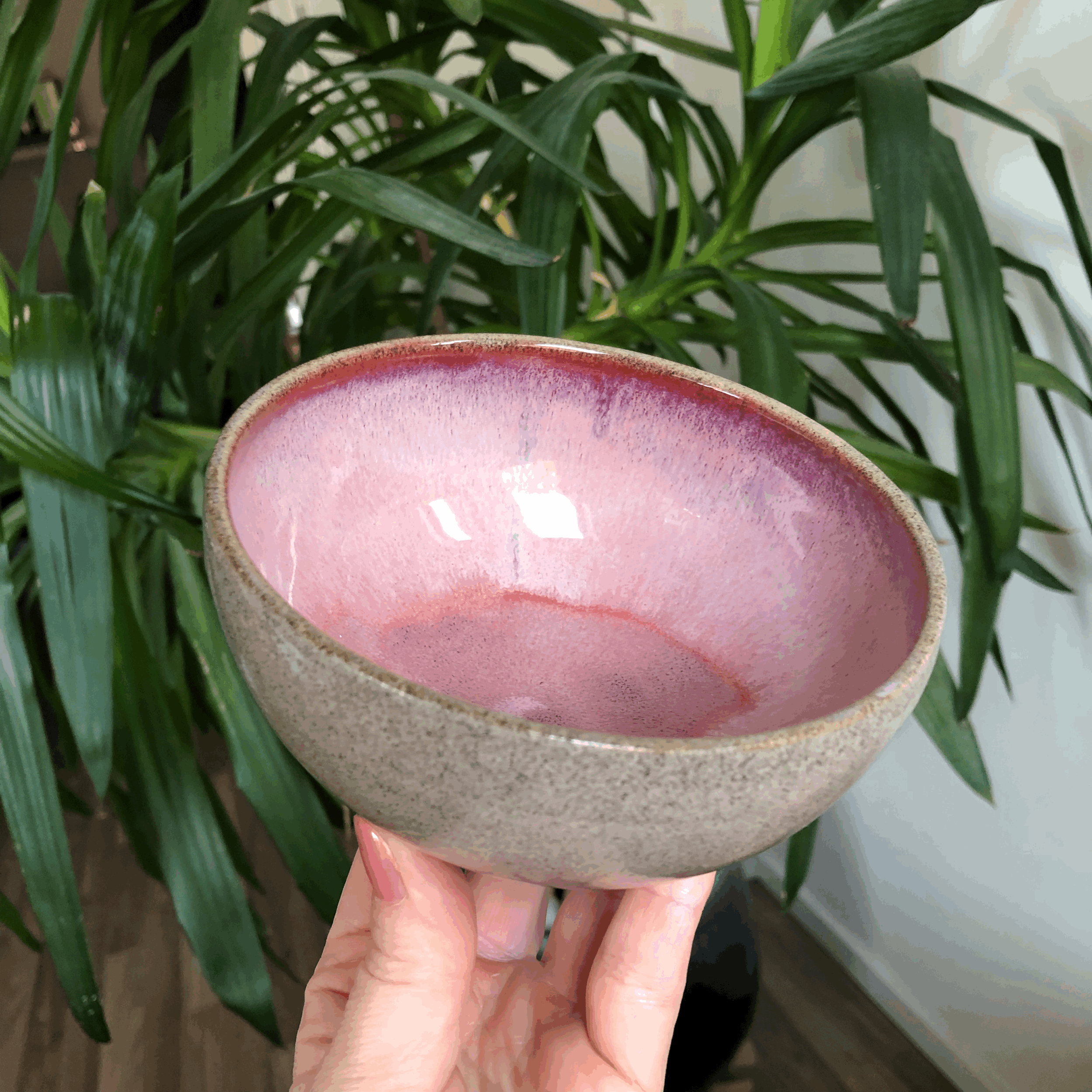 Betonlook pink bowl