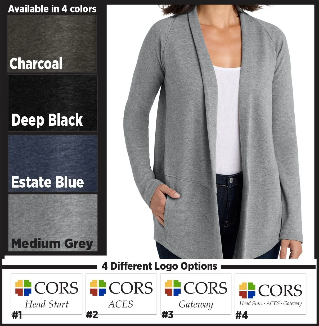 CORS Ladies Cut Interlock Cardigan (l807)
