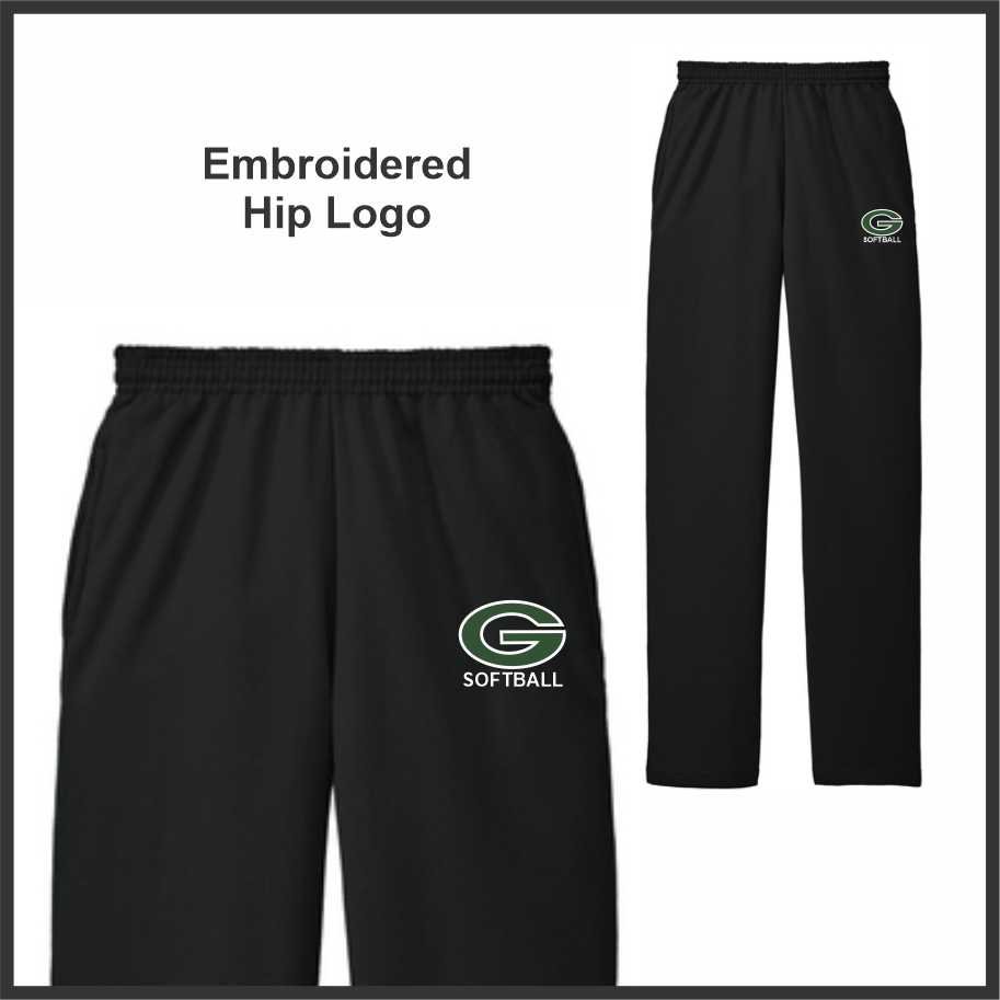 Softball G Open Bottom Sweatpants (pc78p)