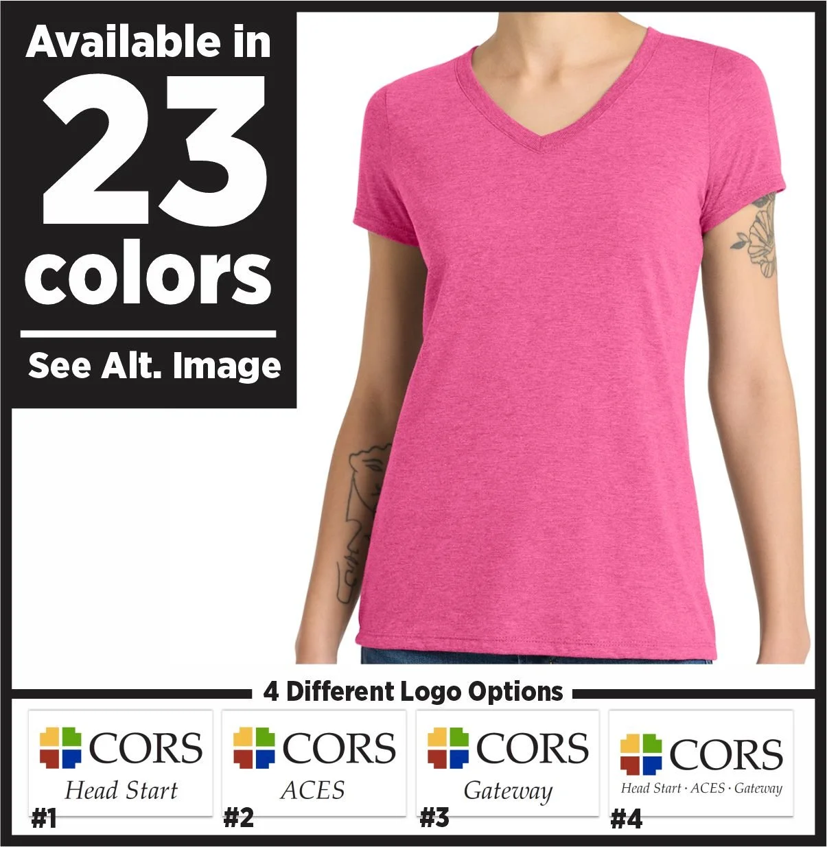 CORS Ladies Cut Tri-Blend V-neck Tee (dm1350l)