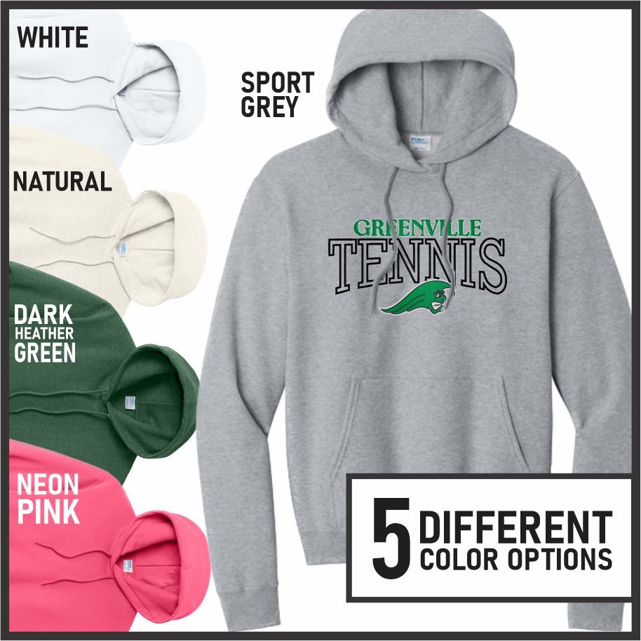 Greenville Tennis Embroidered Hoodie (mascot)