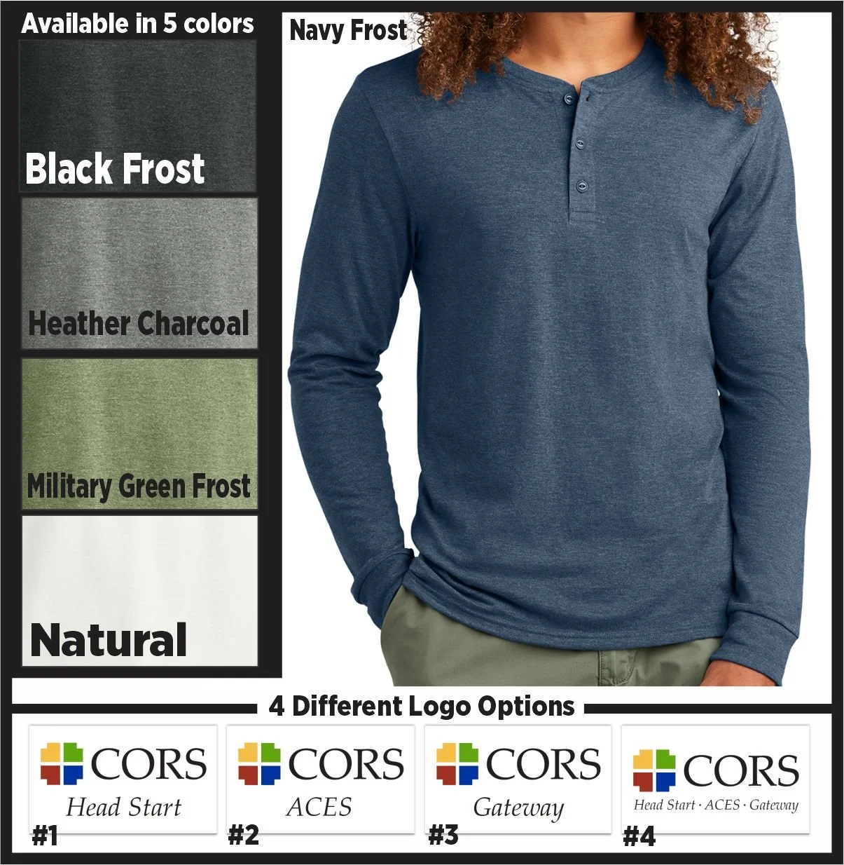 CORS Perfect Tri Long sleeve Henly (dt145)