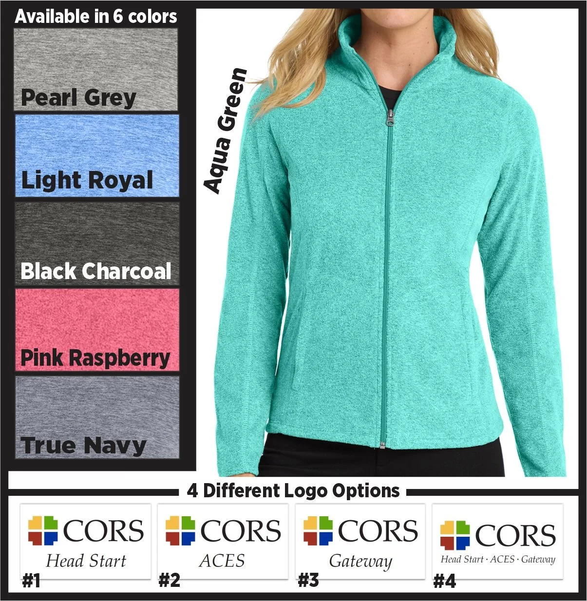 CORS Ladies Cut Heather Microfleece Full Zip Jacket (l235)