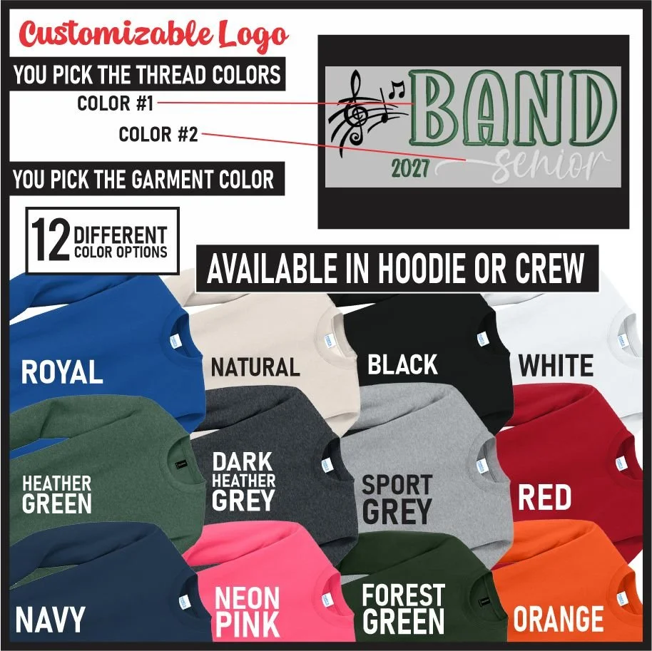 SENIOR Band CUSTOMIZED Embroidered Logo