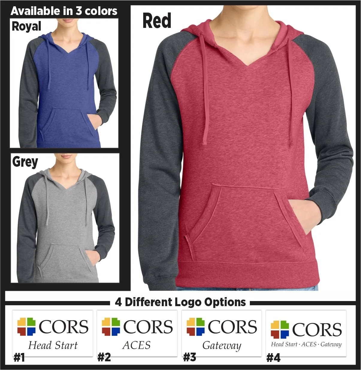 CORS Ladies Cut Lightweight Raglan Hoodie (dt296)