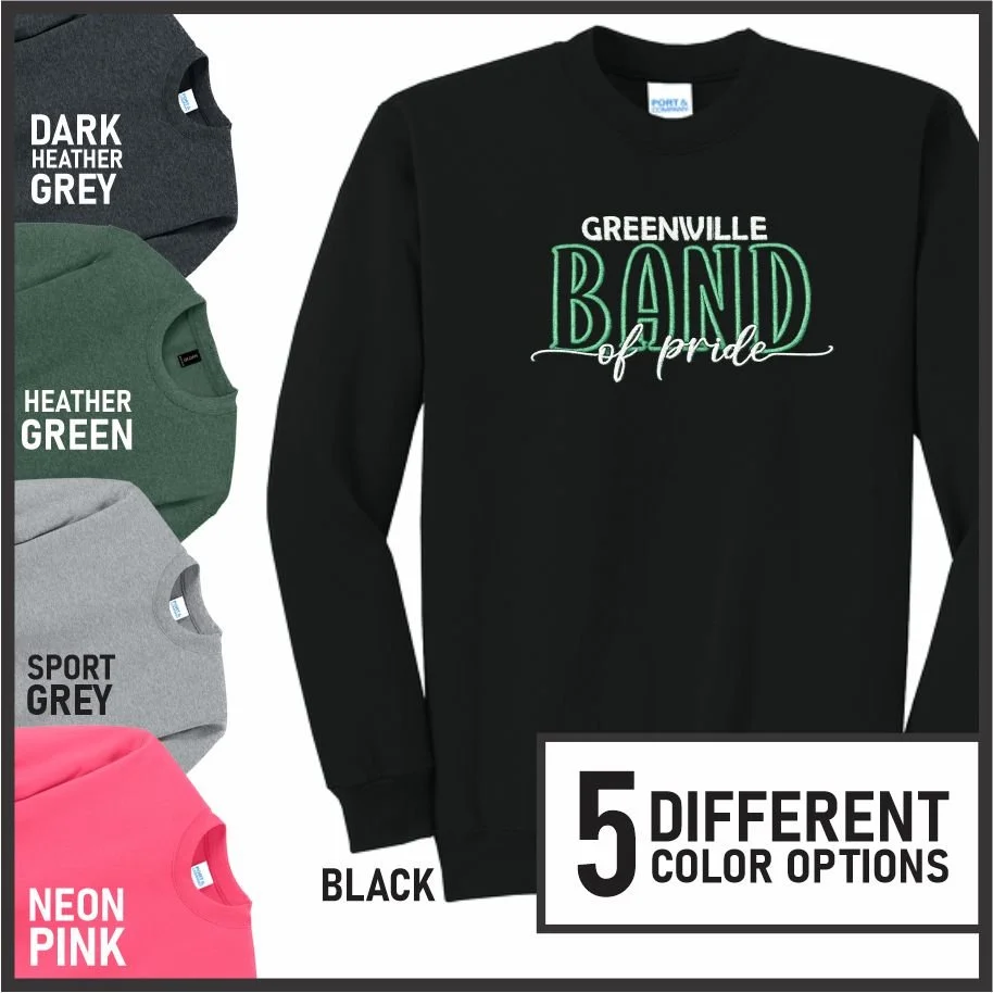 Greenville Band Embroidered Crew