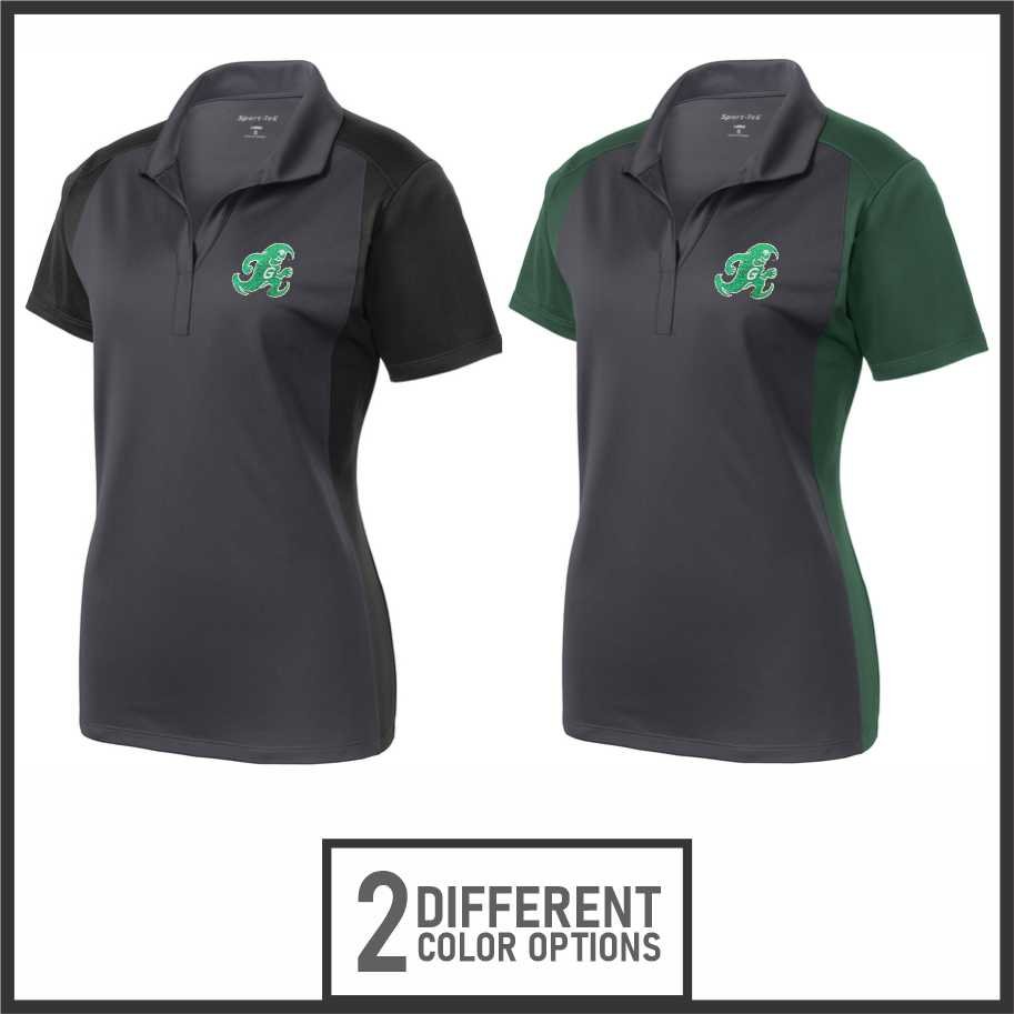 Vintage Greenie Colorblock Polo LADIES CUT (lst652)