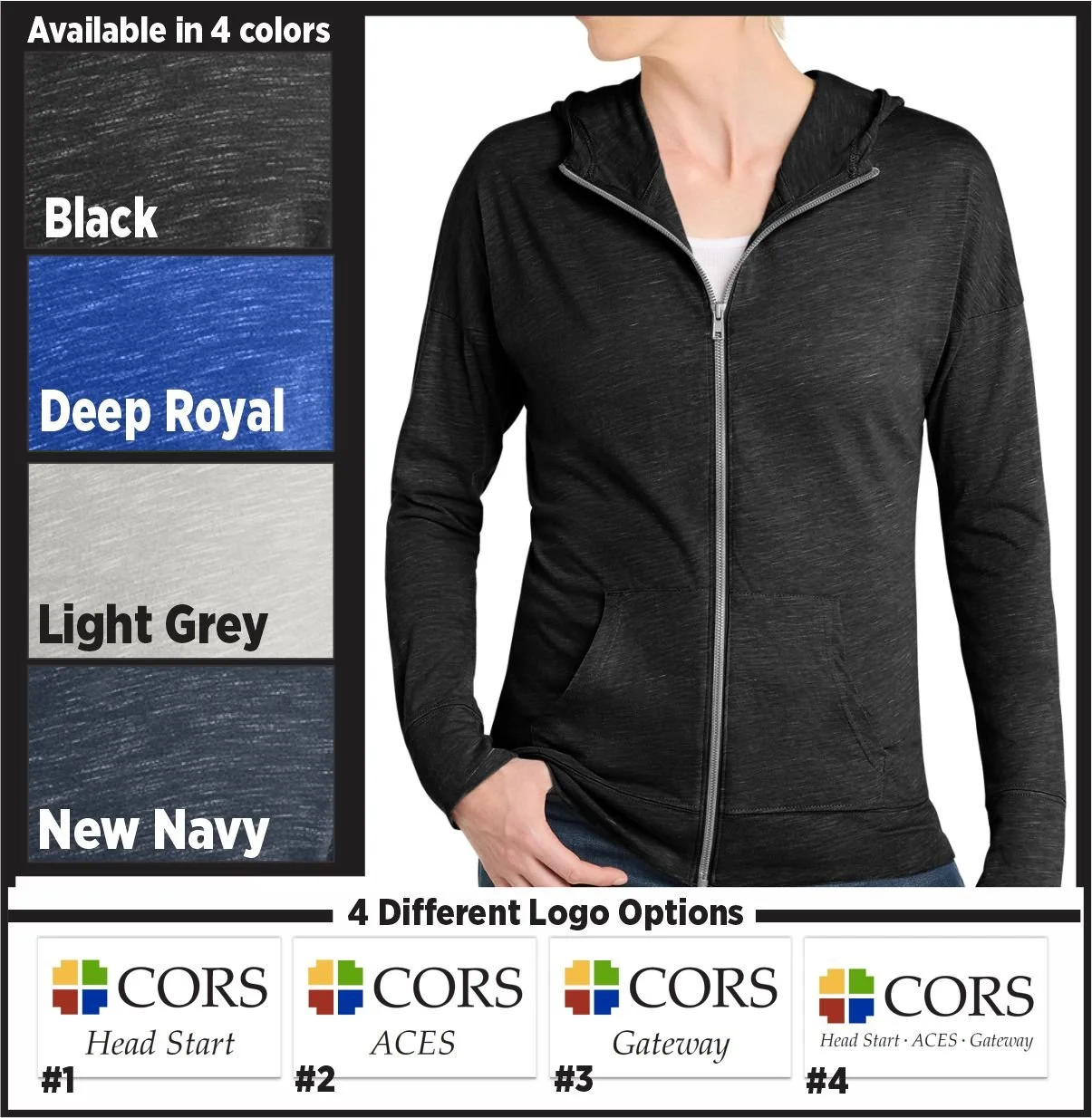 CORS Ladies Cut Medal Full Zip Hoodie (dt665)