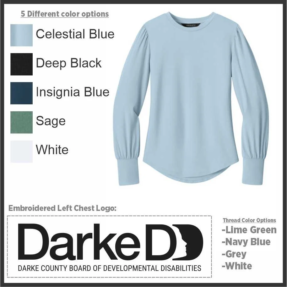 Darke DD Ladies cut LS Blouson Top (mm1019)