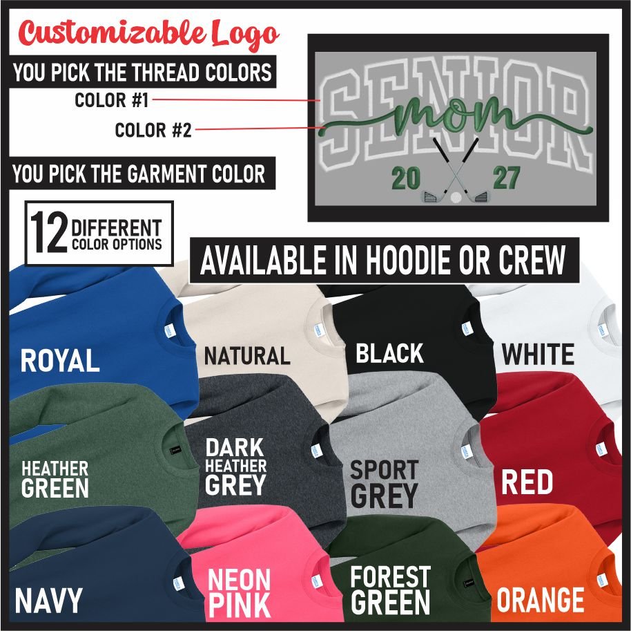 SENIOR Golf Mom CUSTOMIZED Embroidered Logo