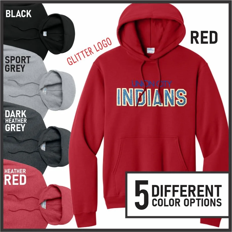 UC Indians Glitter Embroidered Hoodie