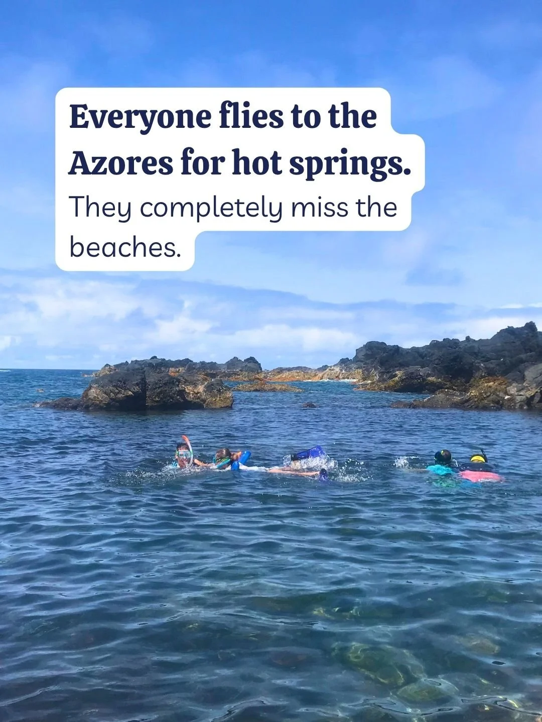 Every Azores guide starts with hot springs. Mine does not.

S&atilde;o Miguel has some of the most beautiful black sand beaches I have ever seen and almost nobody visiting the island puts them on their list.

Mosteiros is our favourite. Dramatic volc