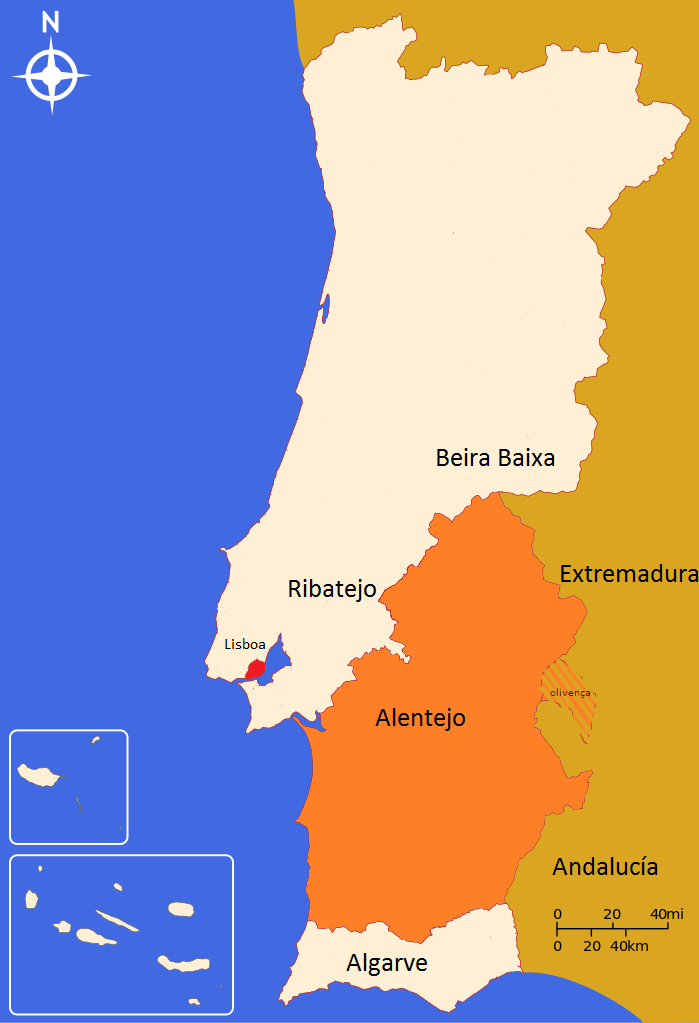 Alentejo map