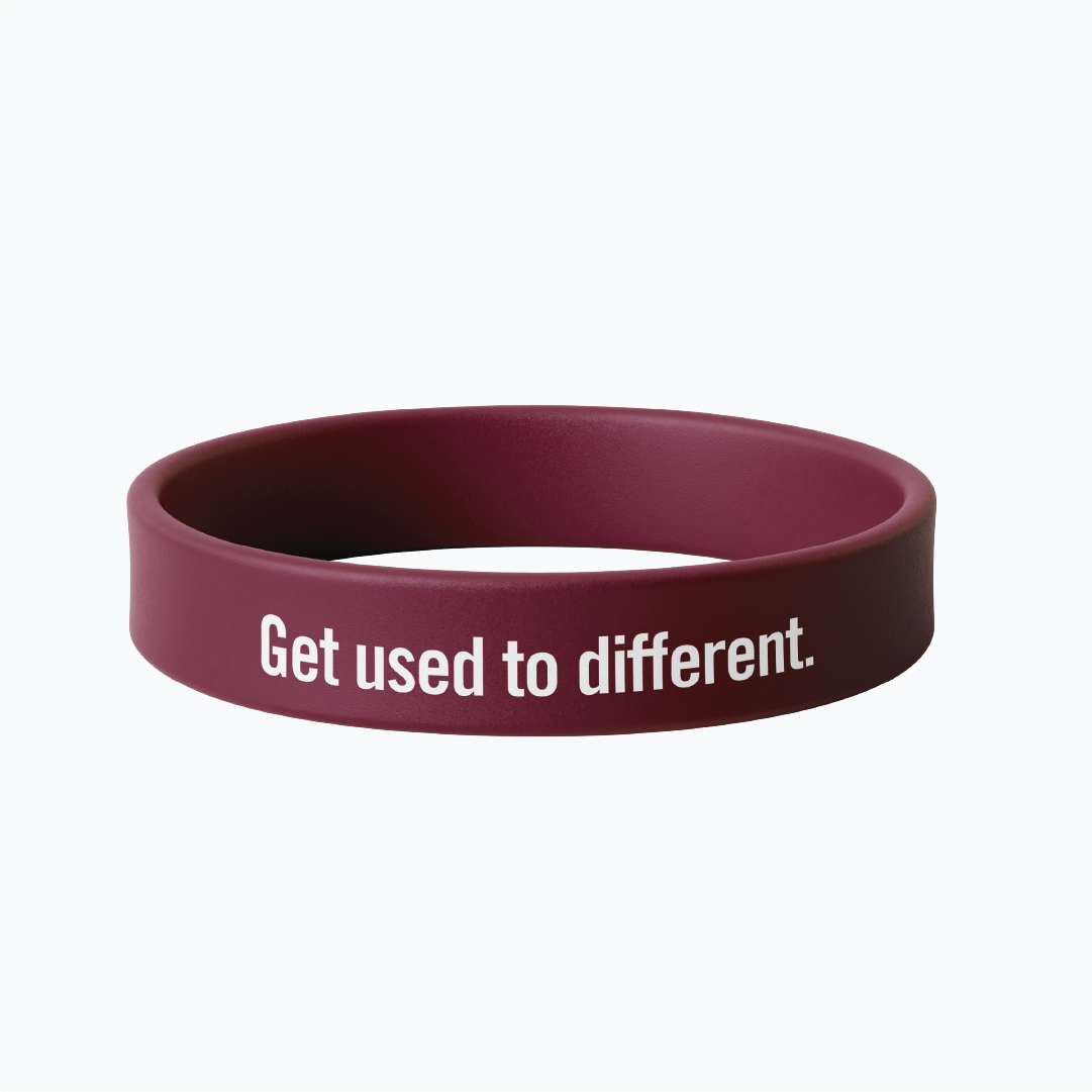 Get Used to Different Wristband - Burgundy