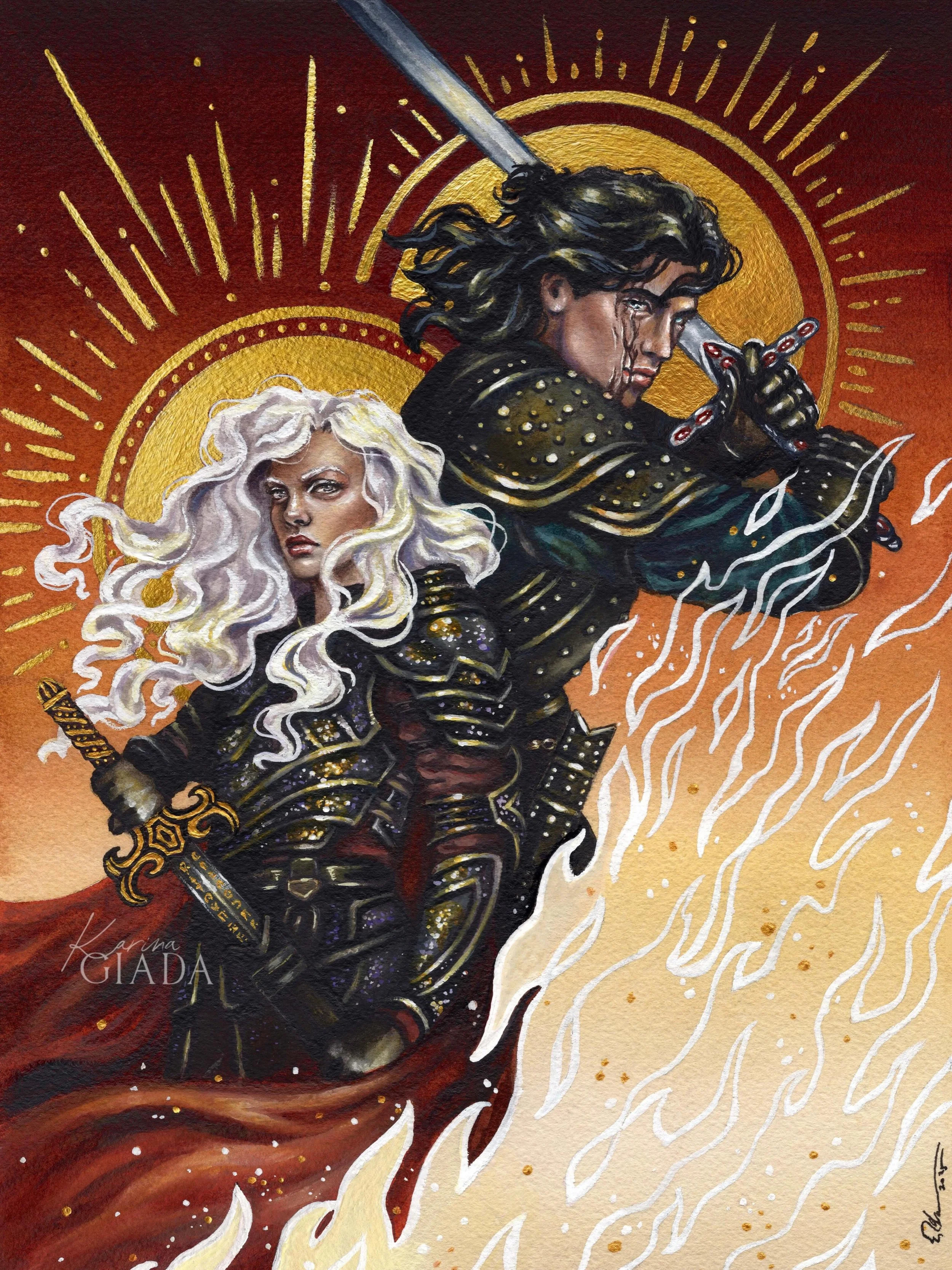 If you saw me at a signing recently, you may have been able to snag an art print of this GORGEOUS portrait of Diem and Luther by @karinagiada!! Commissions are always fun, but working with Karina has an extra layer of magic because she does this incr