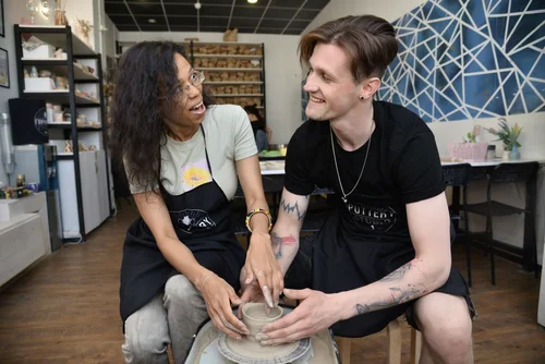 Date night pottery class for couples in Boston, MA