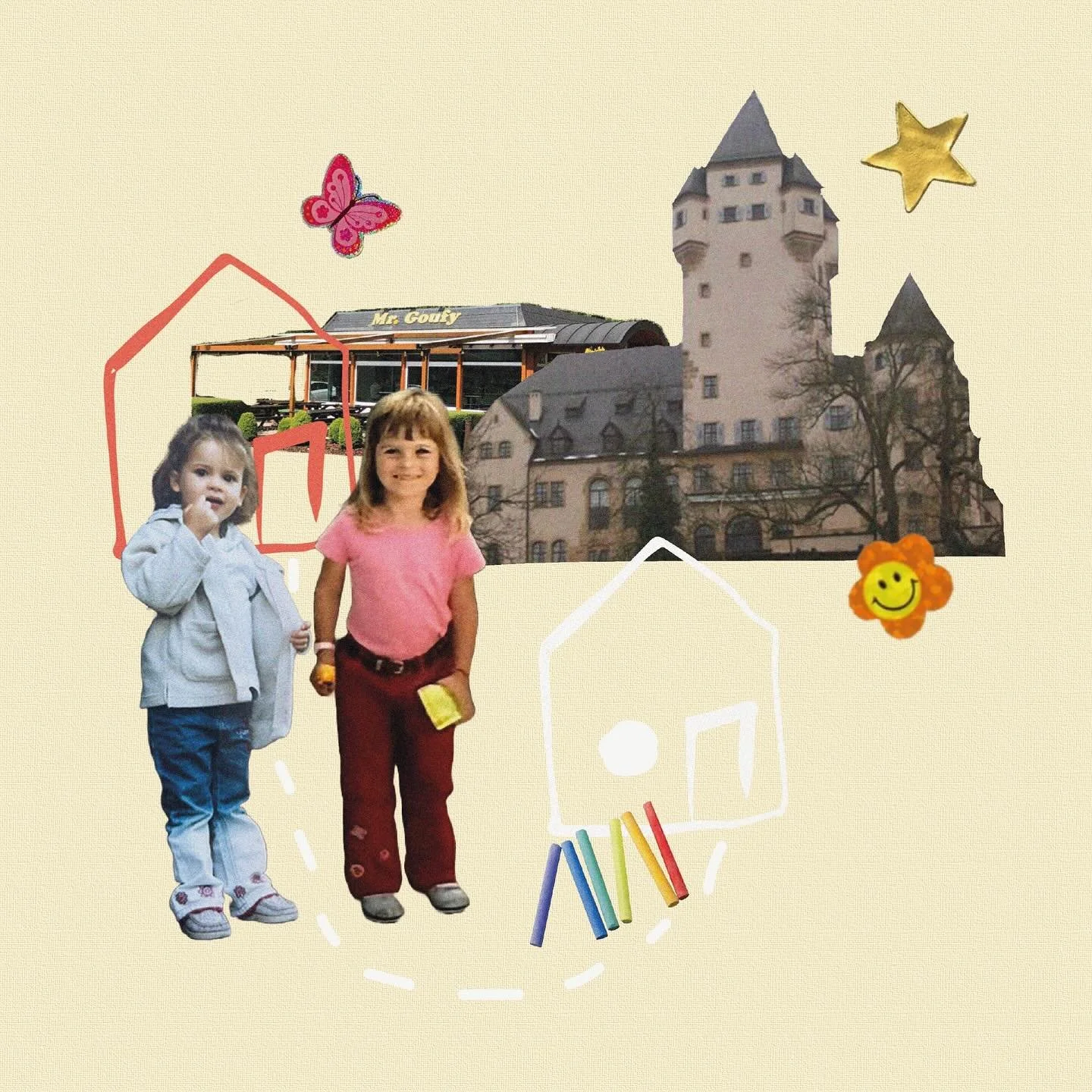 Jil and Lina, co-founders of de Salon, grew up in the same hometown, Colmar-Berg.
De Salon was born from the idea of inviting their friends back to this familiar place to exhibit their art together. Initially focused on their hometown, the location o