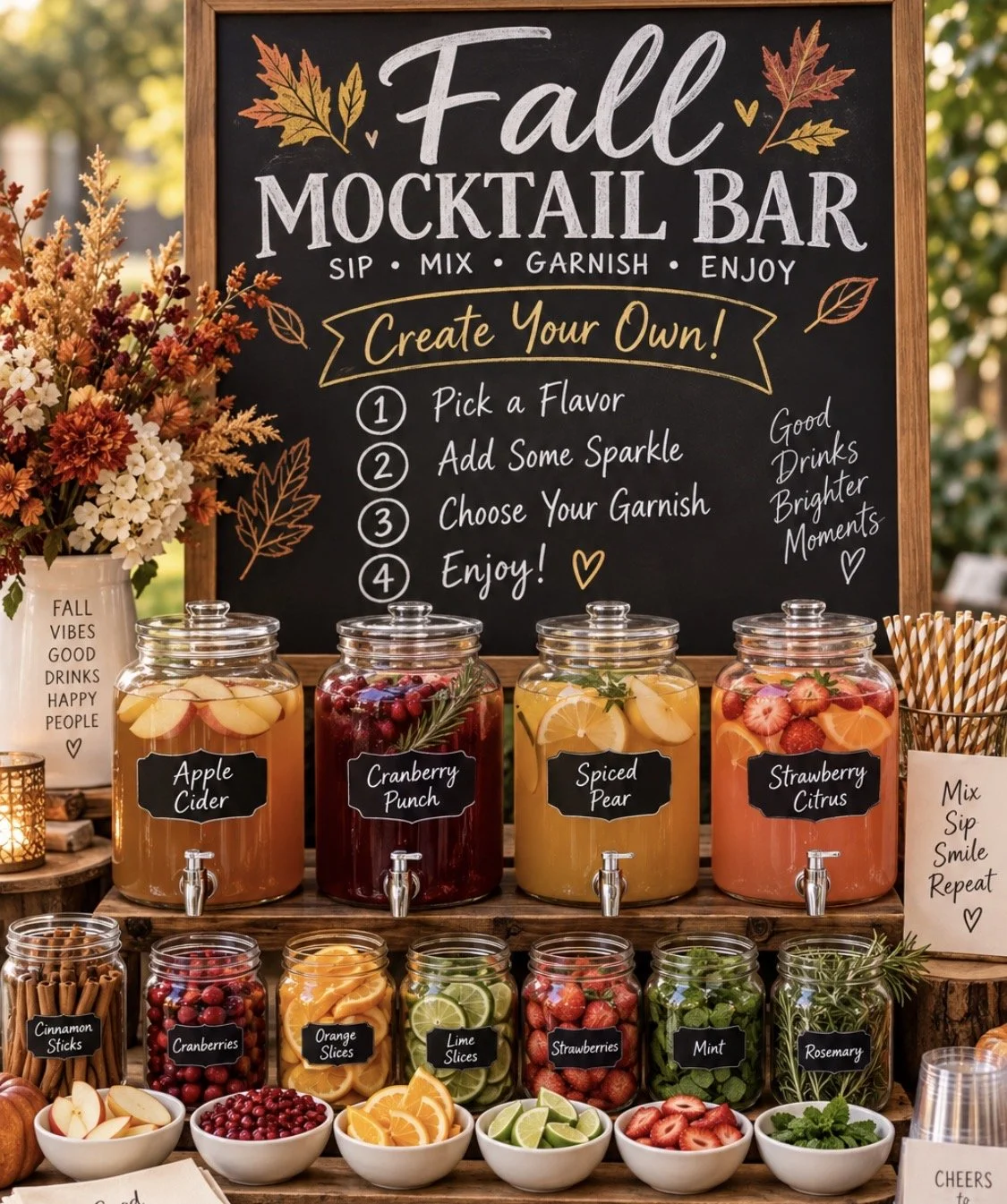 This DIY Mocktail Bar Is About to Be the Star of Your Fall Party