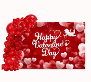 Valentine's Banner & Balloon Garland