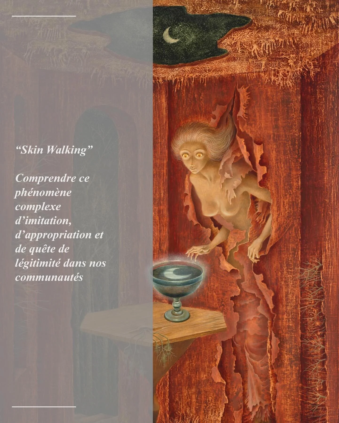 [🇬🇧👇 𝕾𝖐𝖎𝖓 𝖂𝖆𝖑𝖐𝖎𝖓𝖌]

In spiritual spaces, &ldquo;Skin Walking&rdquo; is a subtle yet widespread phenomenon: taking on someone else&rsquo;s way of speaking, their codes, their energy, their concepts, even their lineage, in an attempt to f