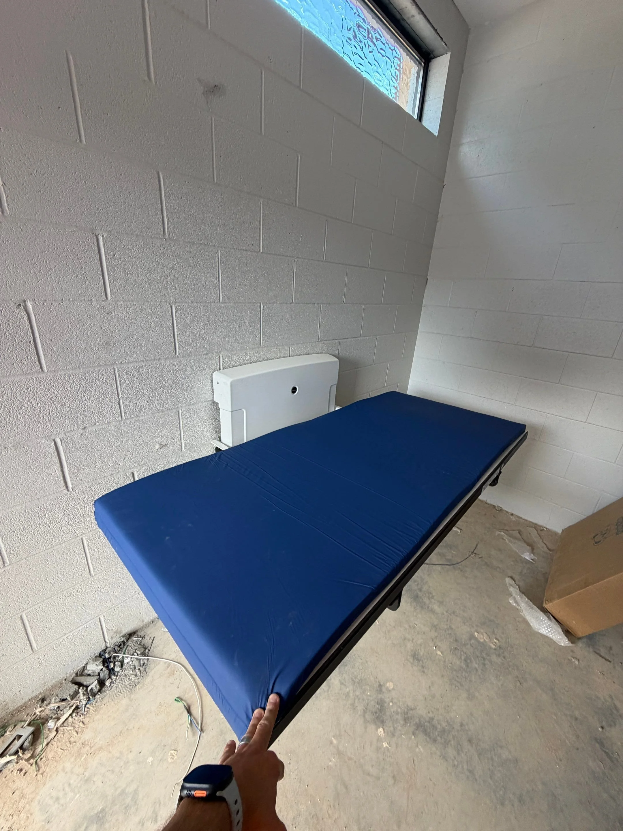 A newly installed powered changing table at Marvin Caldwell Park