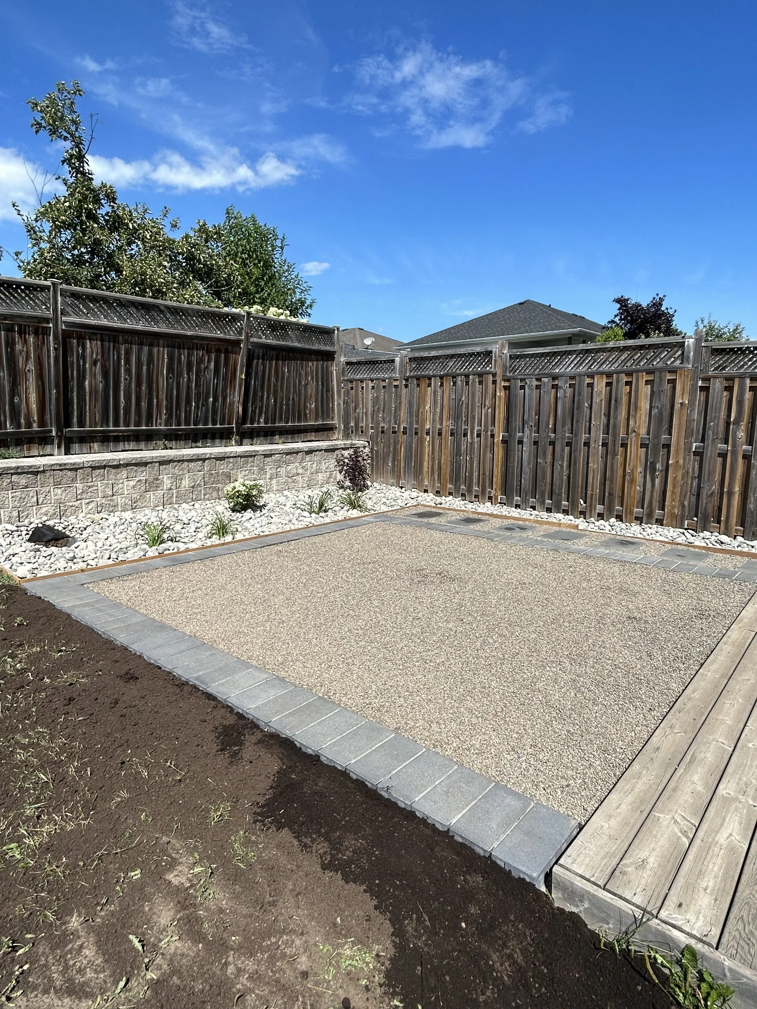 Backyard filled in after