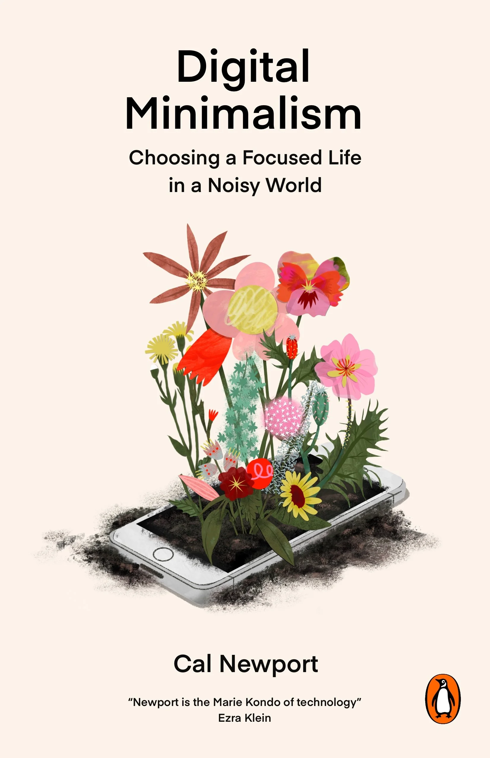 Self directed book cover design - digital Minimalism by Cal Newport