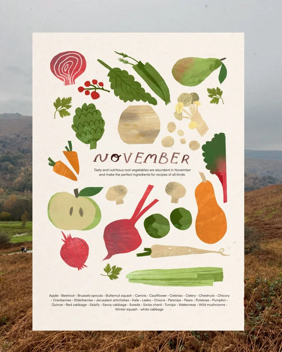 November spread from my 2025 Seasonal Eating Calendar