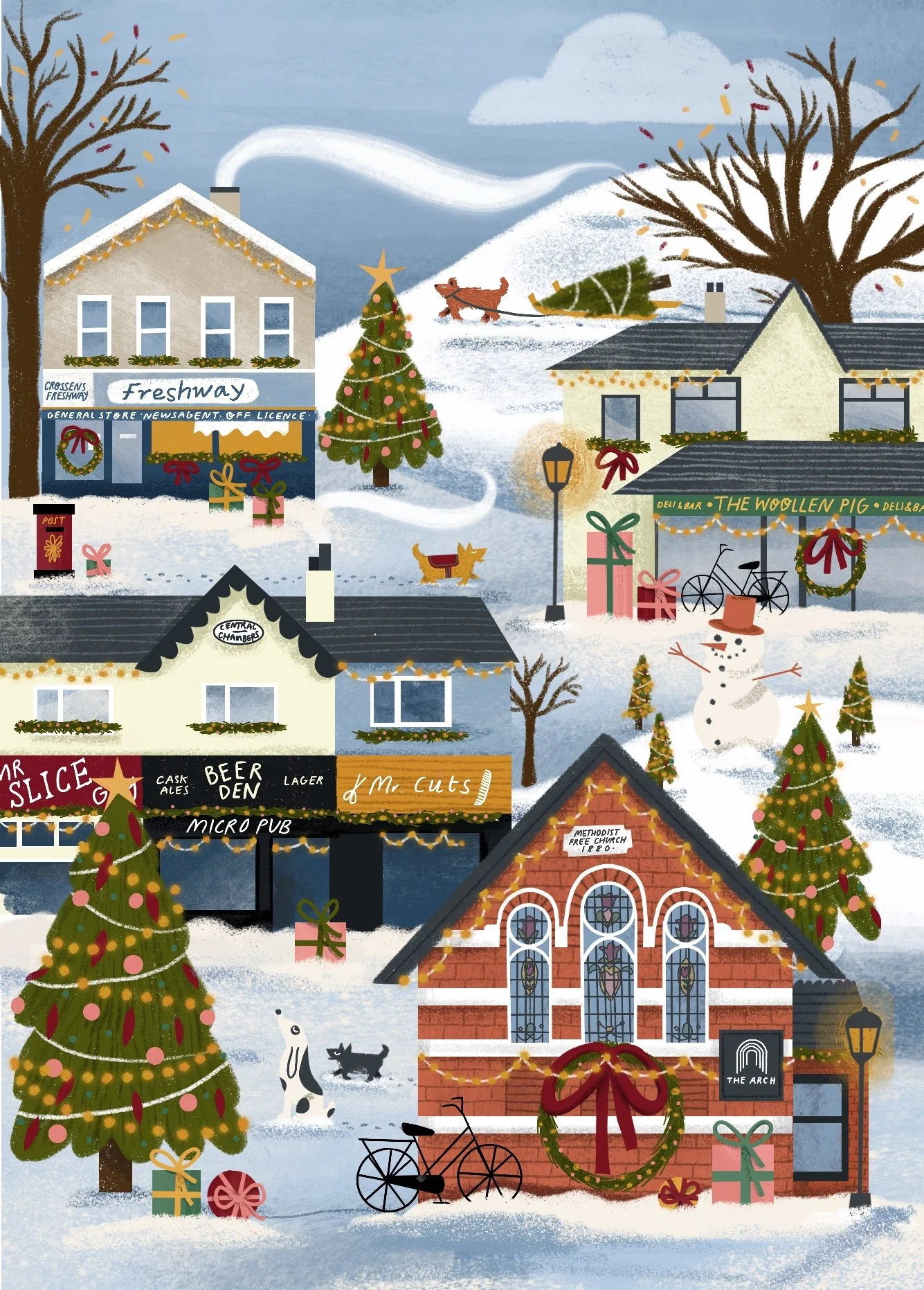 Christmas Card design commissioned for Crossens Village by The Arch recording studio
