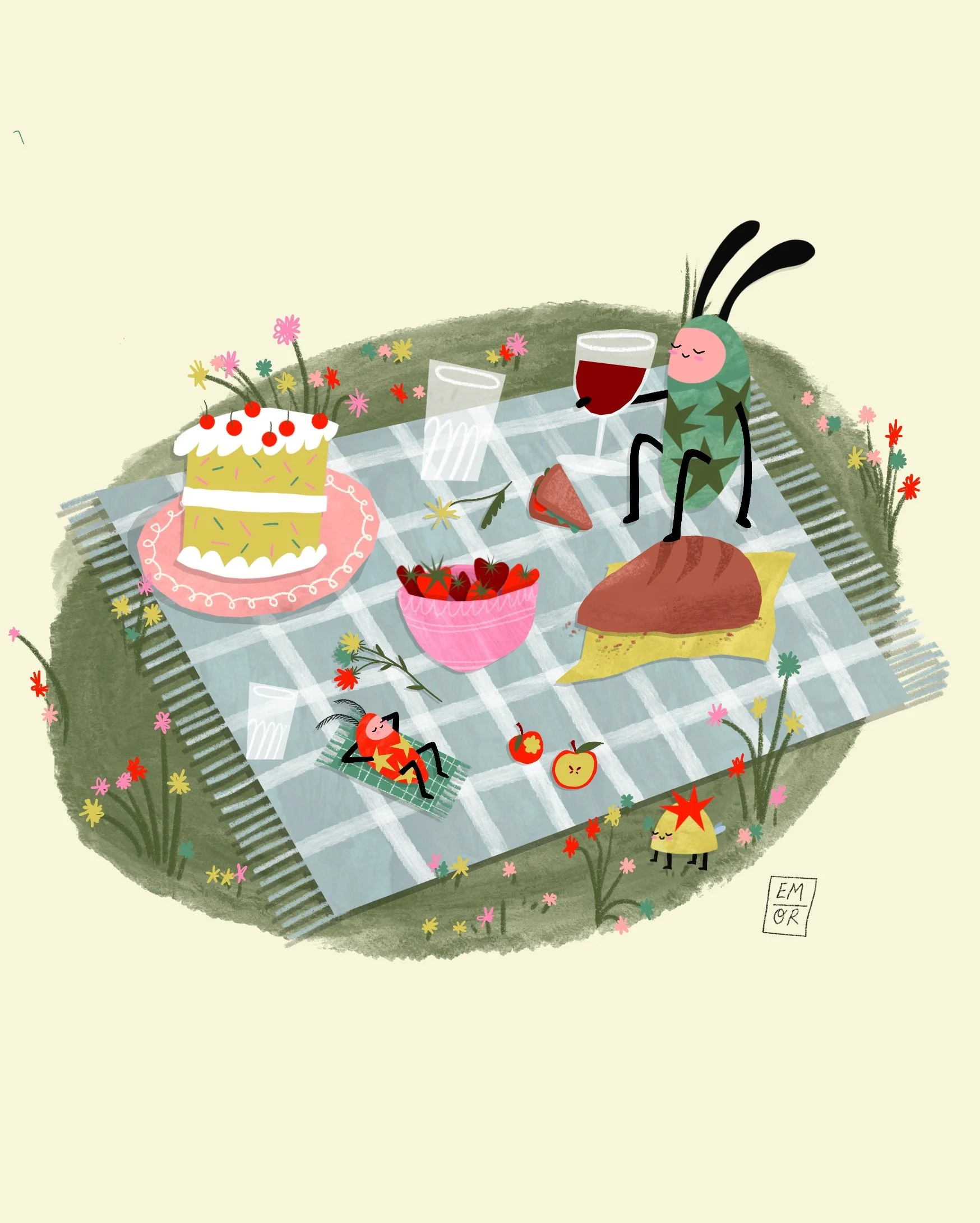 Self initiated illustration for Bug Week 2025 -  "A bug on a rug"