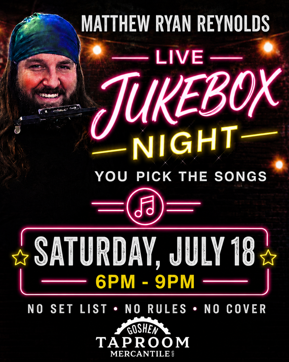 LIVE MUSIC- “Live Jukebox" Matthew Ryan Reynolds