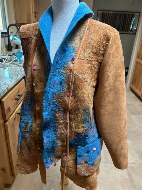Detail of wet felted jacket