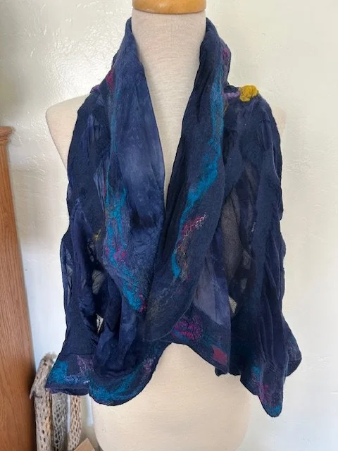 Wet Felt silk and merino vest