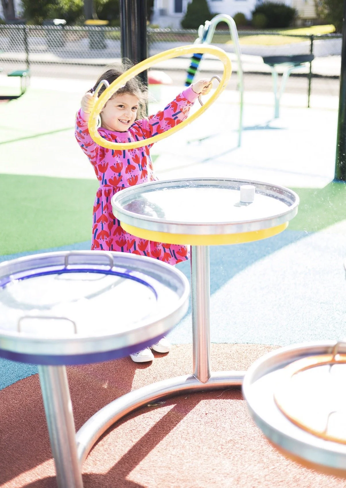 Child playing with bubbles