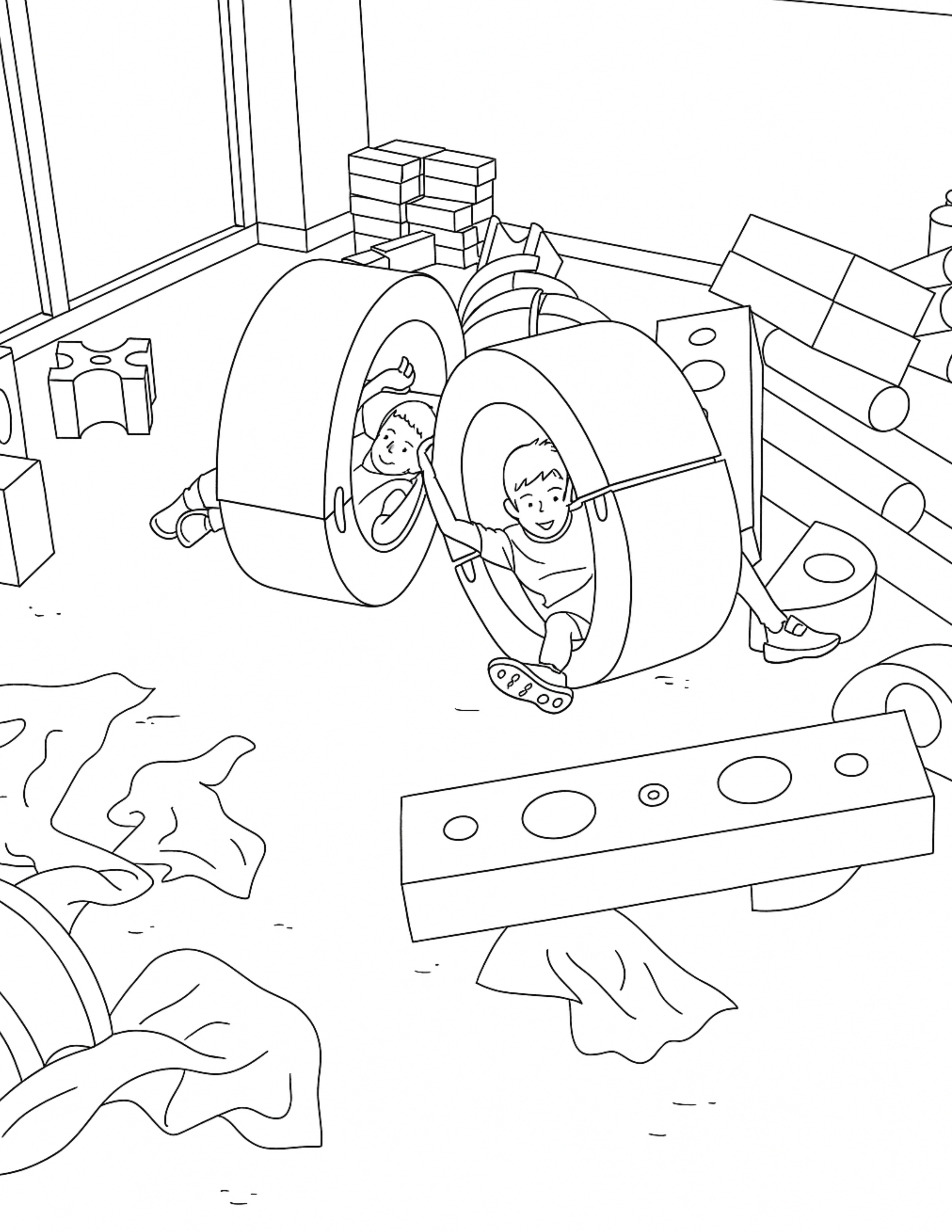 Green Blocks Coloring Page