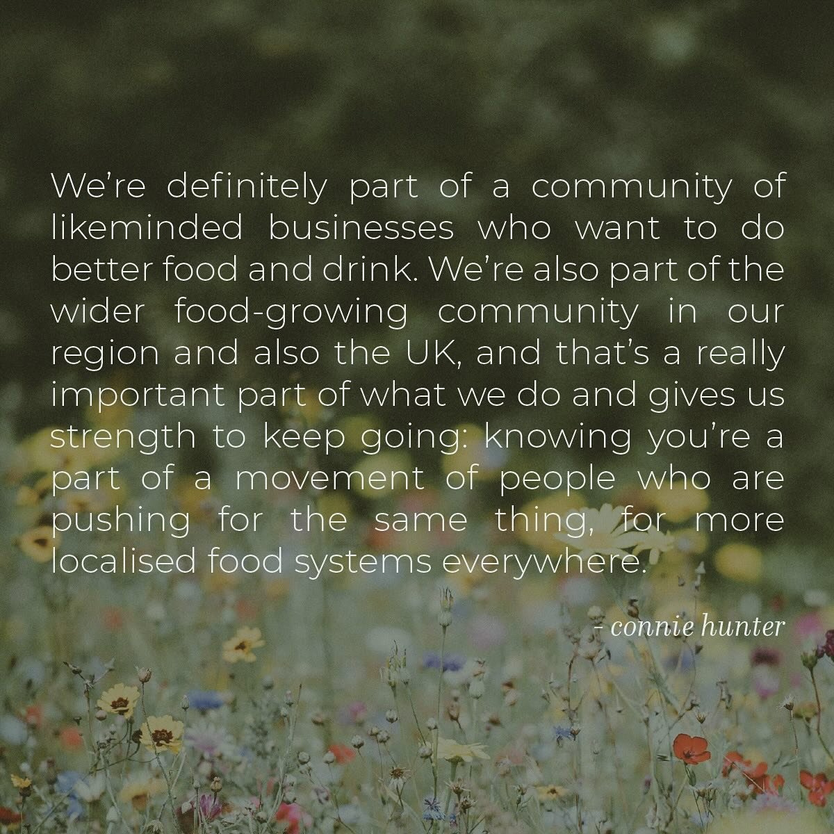 Looking beyond the plate, local food systems tell stories. Tune into our most recent Local Spotlight episode, where Connie Hunter invites us to contemplate the deeper connections fostered by sustainable agriculture.

Connie and her team cultivate a r
