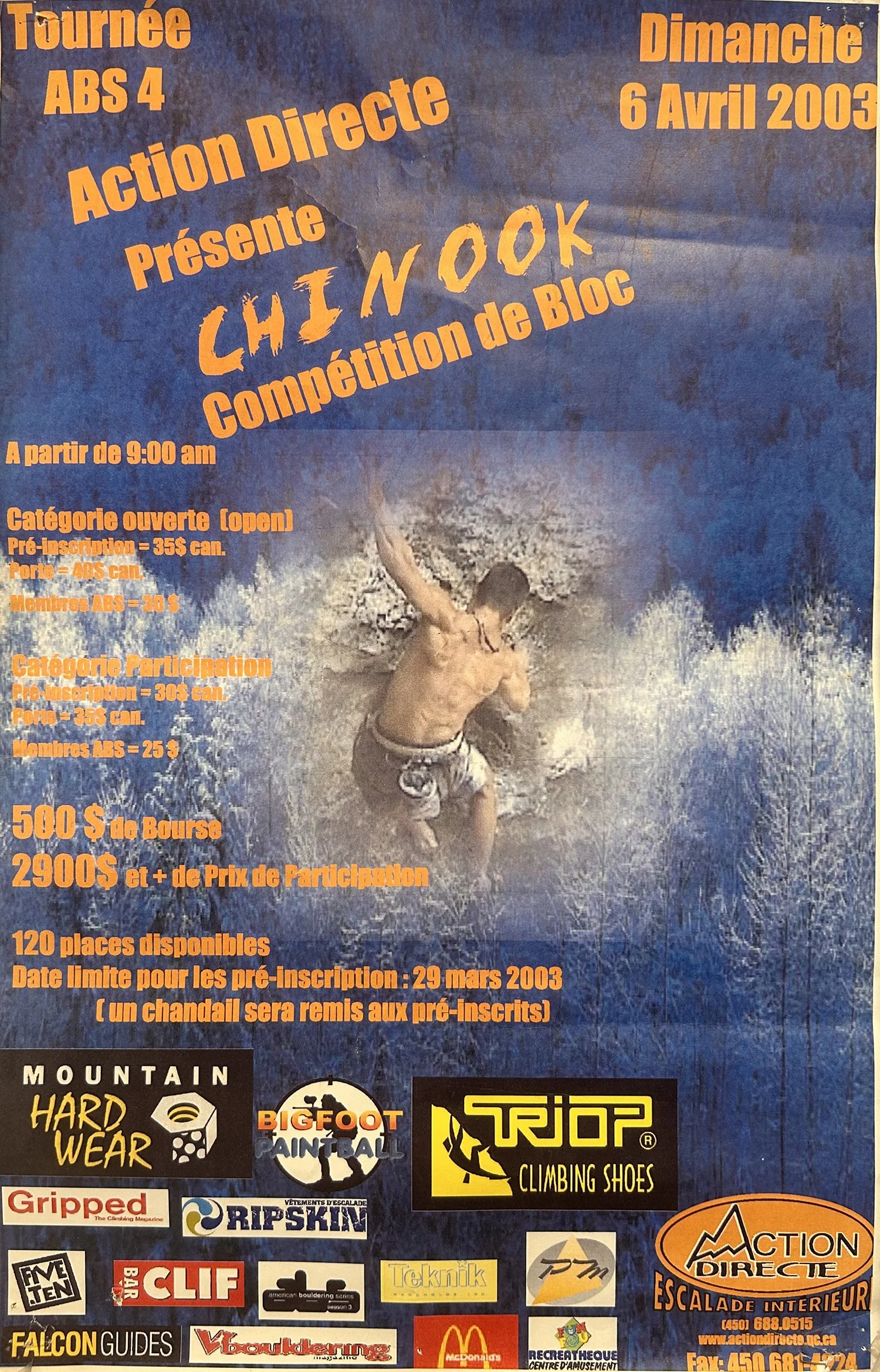 Compétiton d'escalade à Action Directe en 2003