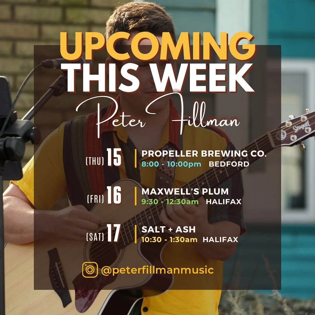 This is where you can find me this week!

Thursday: @propshopsns in Bedford from 8-10pm
|
Friday: @the_maxwells_plum from 9:30-12:30am
|
Saturday: @saltash.hfx from 10:30-1:30am

Come say hi!