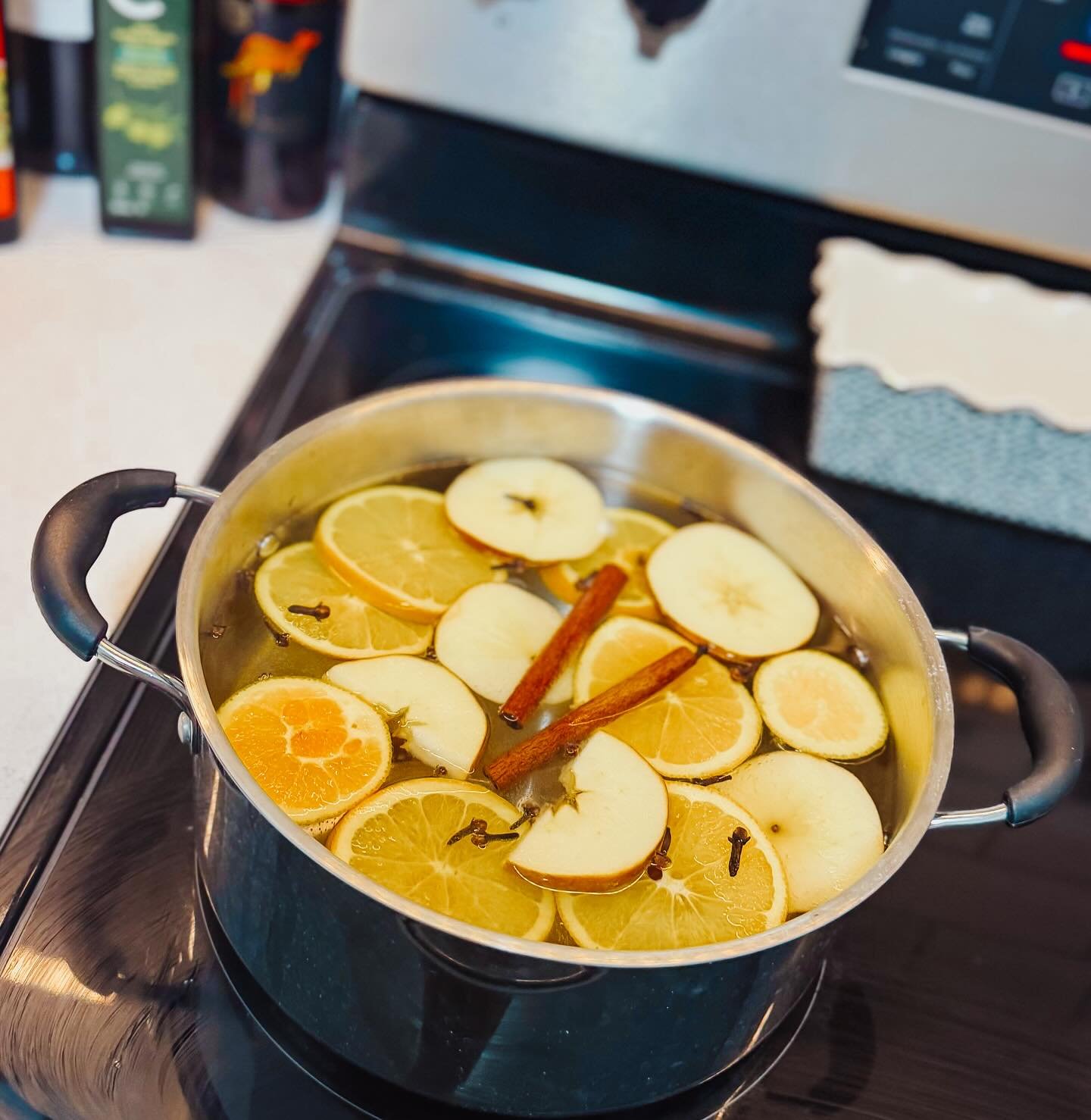 Fall is in the air&hellip; literally. 🍂✨ It&rsquo;s officially simmer pot season and my whole house smells like autumn heaven! 🖤

Today&rsquo;s pot is a mix of&hellip;
🍊 Fresh Orange Slices
🍎 Apple
🍂 Cinnamon Sticks
☘️ Cloves
🍃 A dash of Pepper