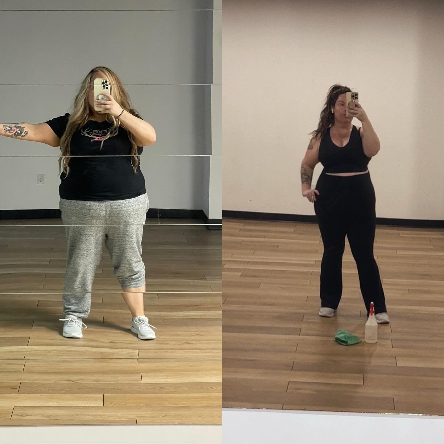 Sometimes you don&rsquo;t realize how far you&rsquo;ve come&hellip; until you put the pictures side by side.
Same room. Same mirror.
Completely different woman. 🤍

But here&rsquo;s the part people don&rsquo;t talk about enough with weight-loss:

👉L