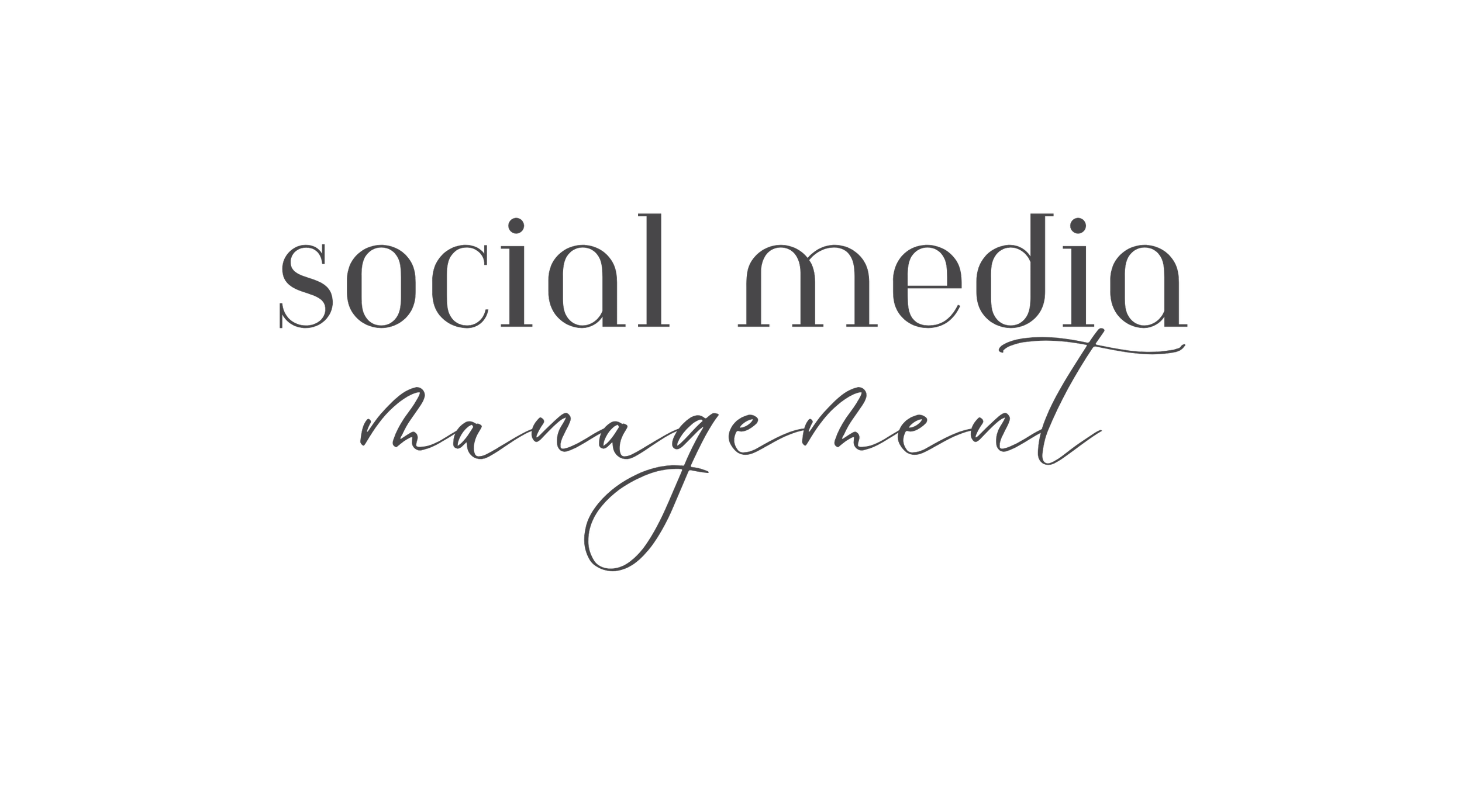 Text on a black background that reads 'social media management' in stylish, gray font.
