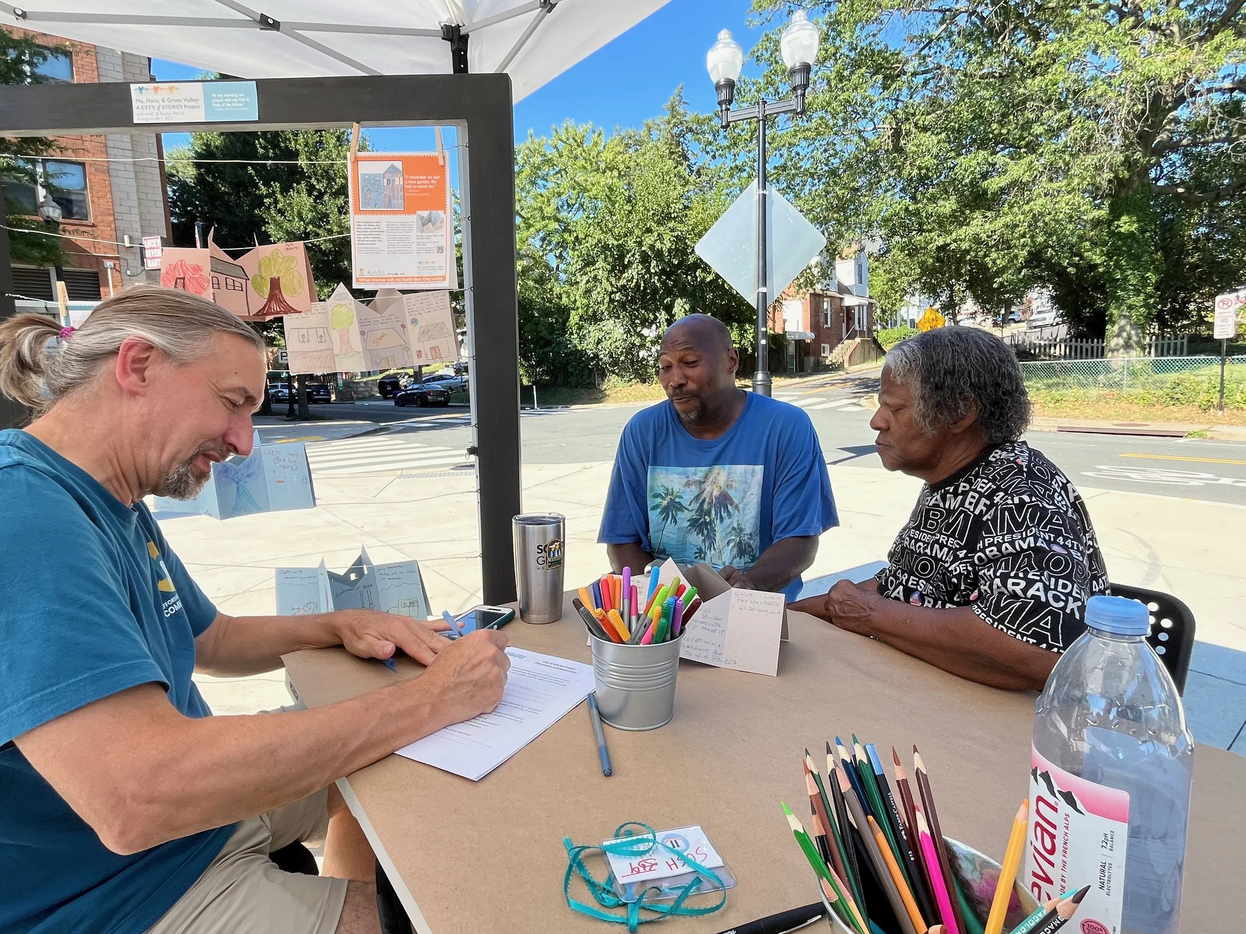 AHC's Michael Swisher works with residents of Shelton as they share their story