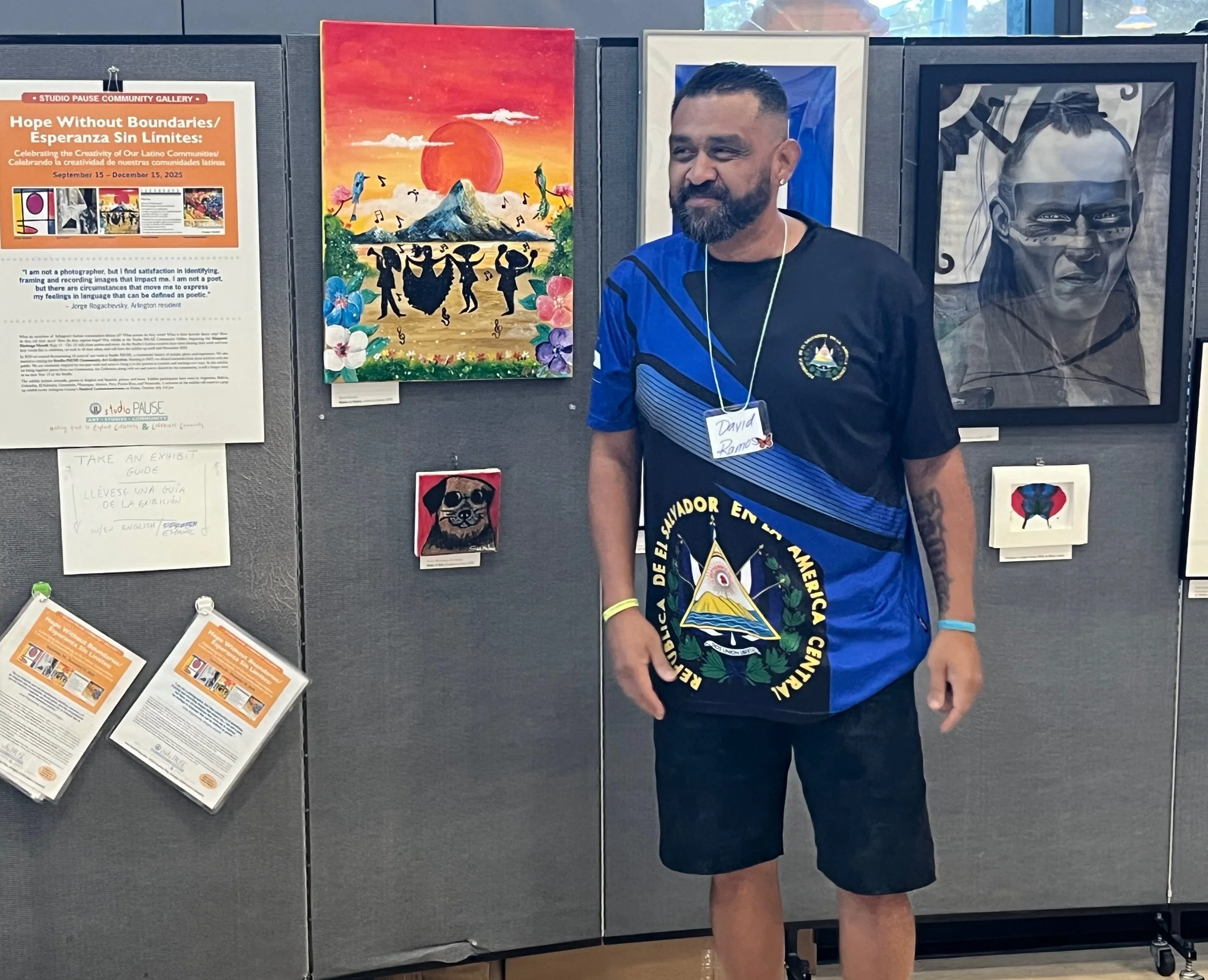 David with his artwork "Rejoice in Nature"