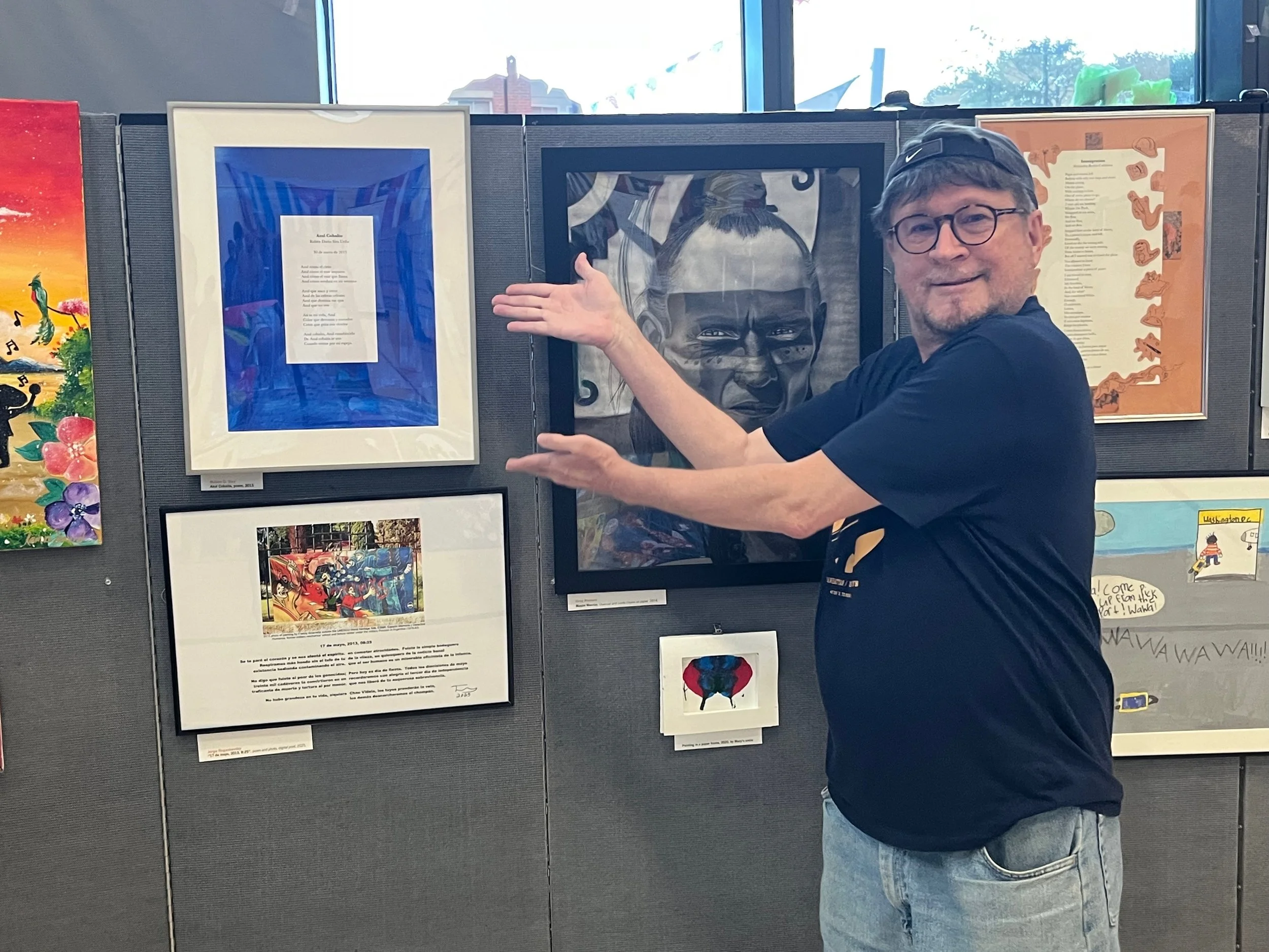 When a visitor finds his friend Ruben Sira's poem in the exhibit!