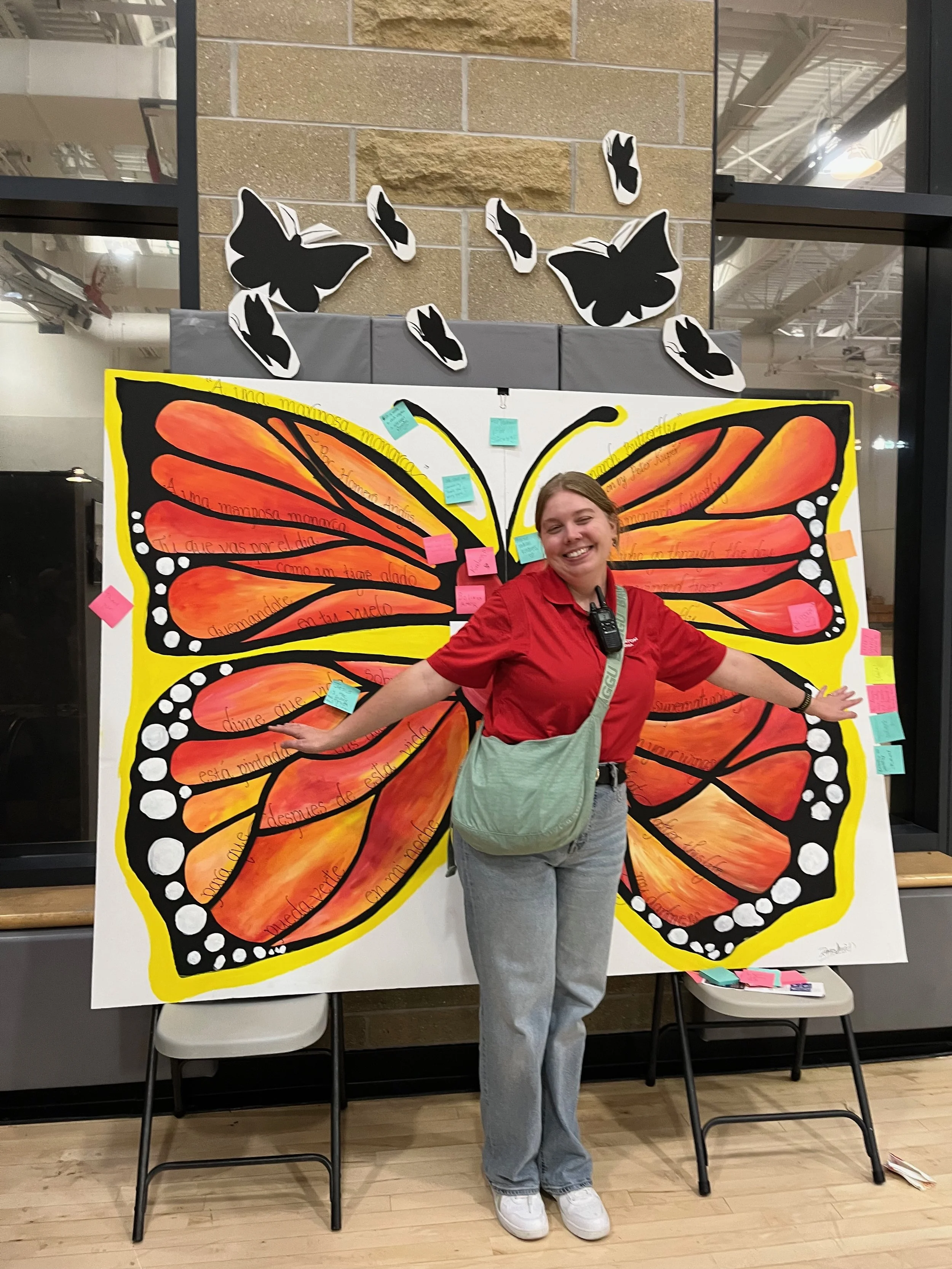 Emilee of Arlington county's Dept. of Parks and Rec, who wished we had a big Monarch butterfly artwork at the Festival where visitors could make wings. It was the time when the butterflies migrate. "But the Festival was just 2 weeks away," she said,