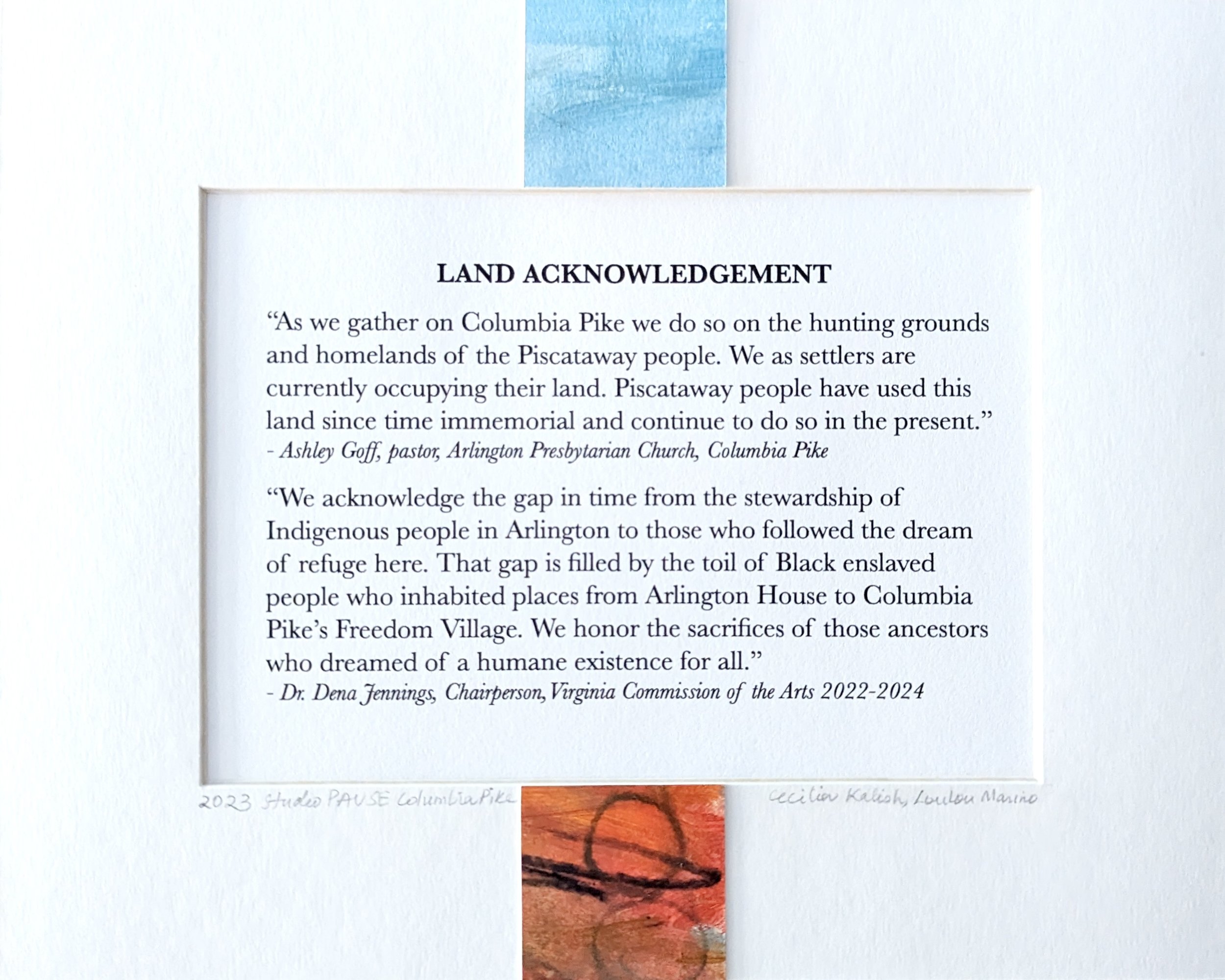 Land acknowledgement by Ashley Goff for our grand opening
