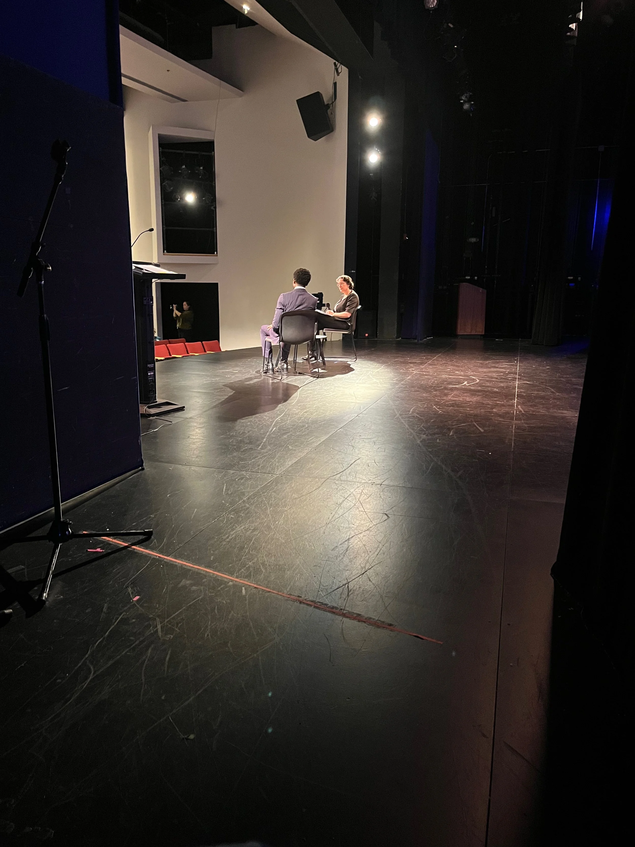 My view of Michael and Cynthia from the wings