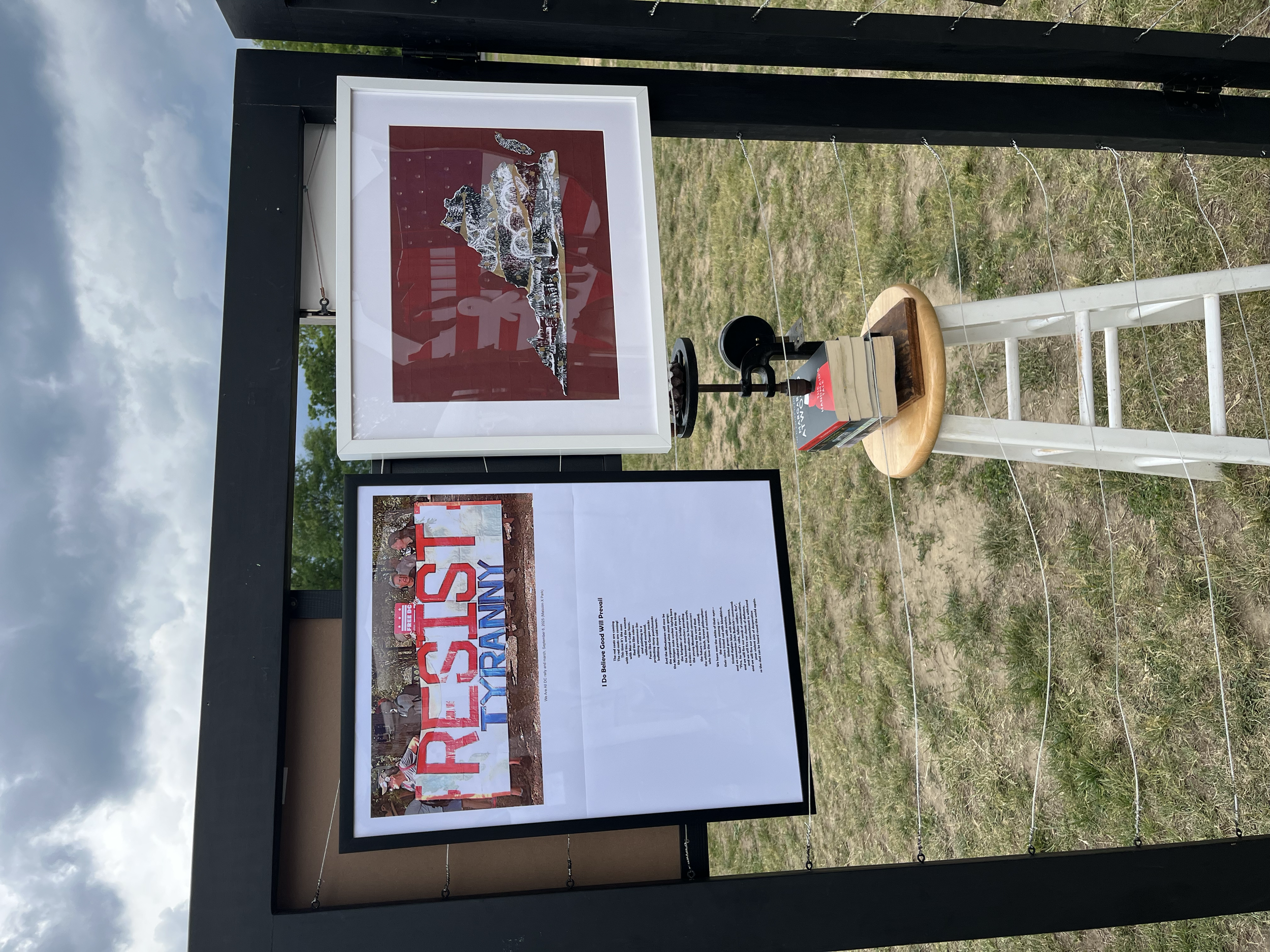 Artworks "I Do Believe Good Will Prevail" by Jorge Rogachevsky and "Virginia Kintsugi" by LouLou Marino