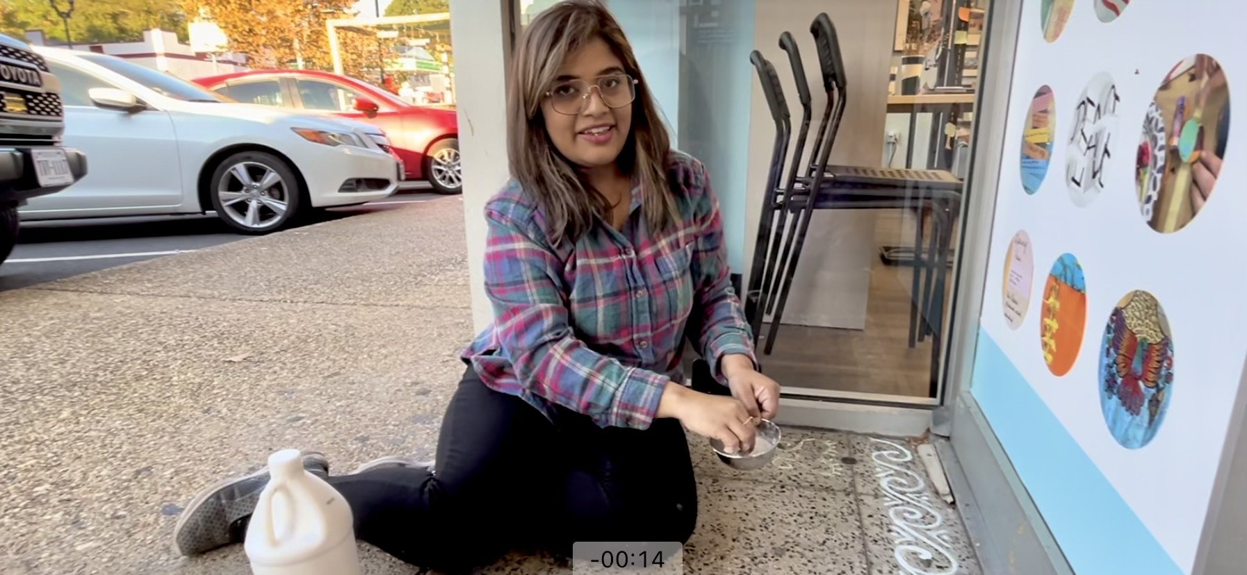 Tanya Gupta came to the US nine years ago and has missed celebrating her Bengali Indian culture. When I asked her to help me make the alpona, a Bengali decorative design done on the floor with a mixture of rice flour and water, she was very excited!